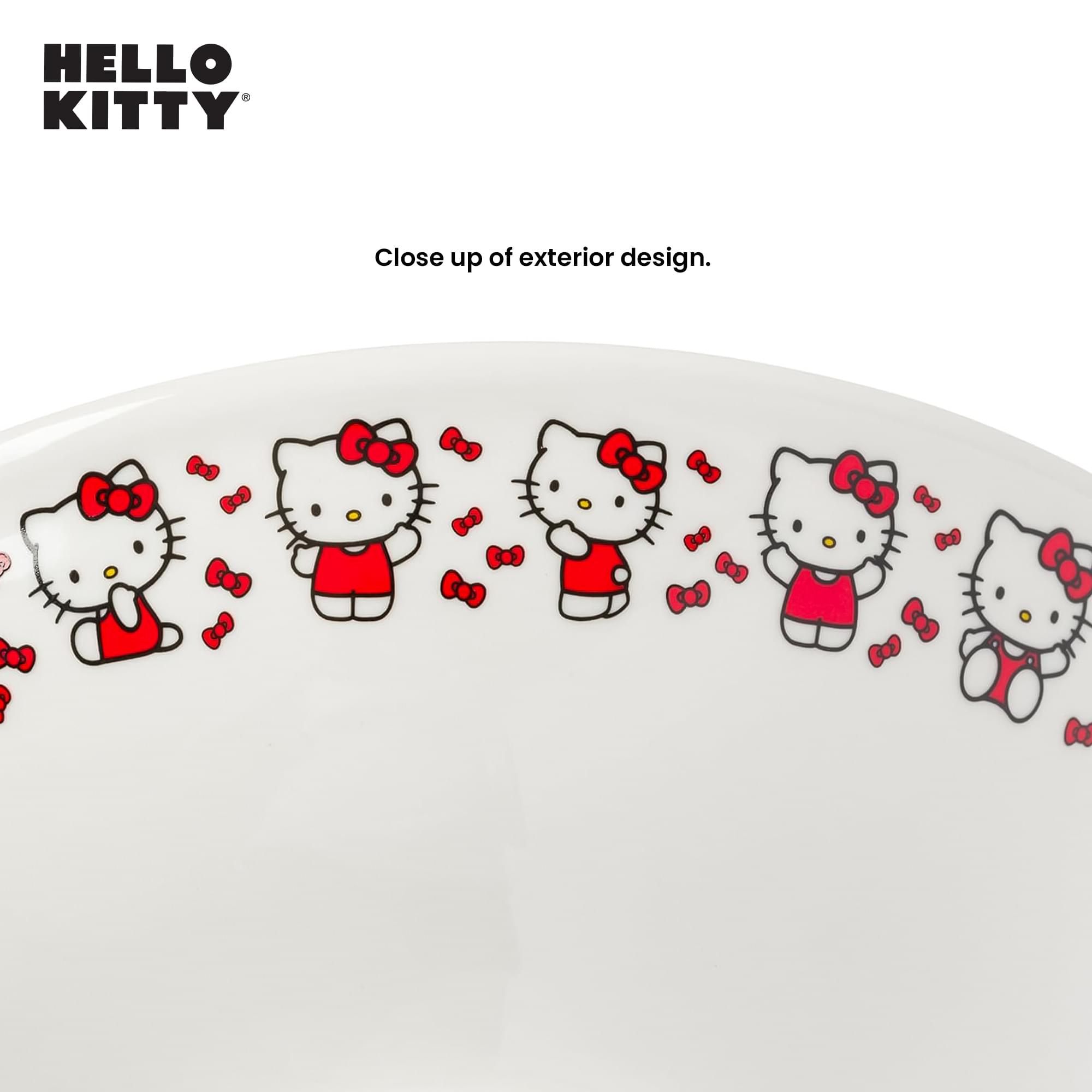 Sanrio Hello Kitty Red Bow 30-Ounce Ceramic Ramen Bowl With Chopsticks