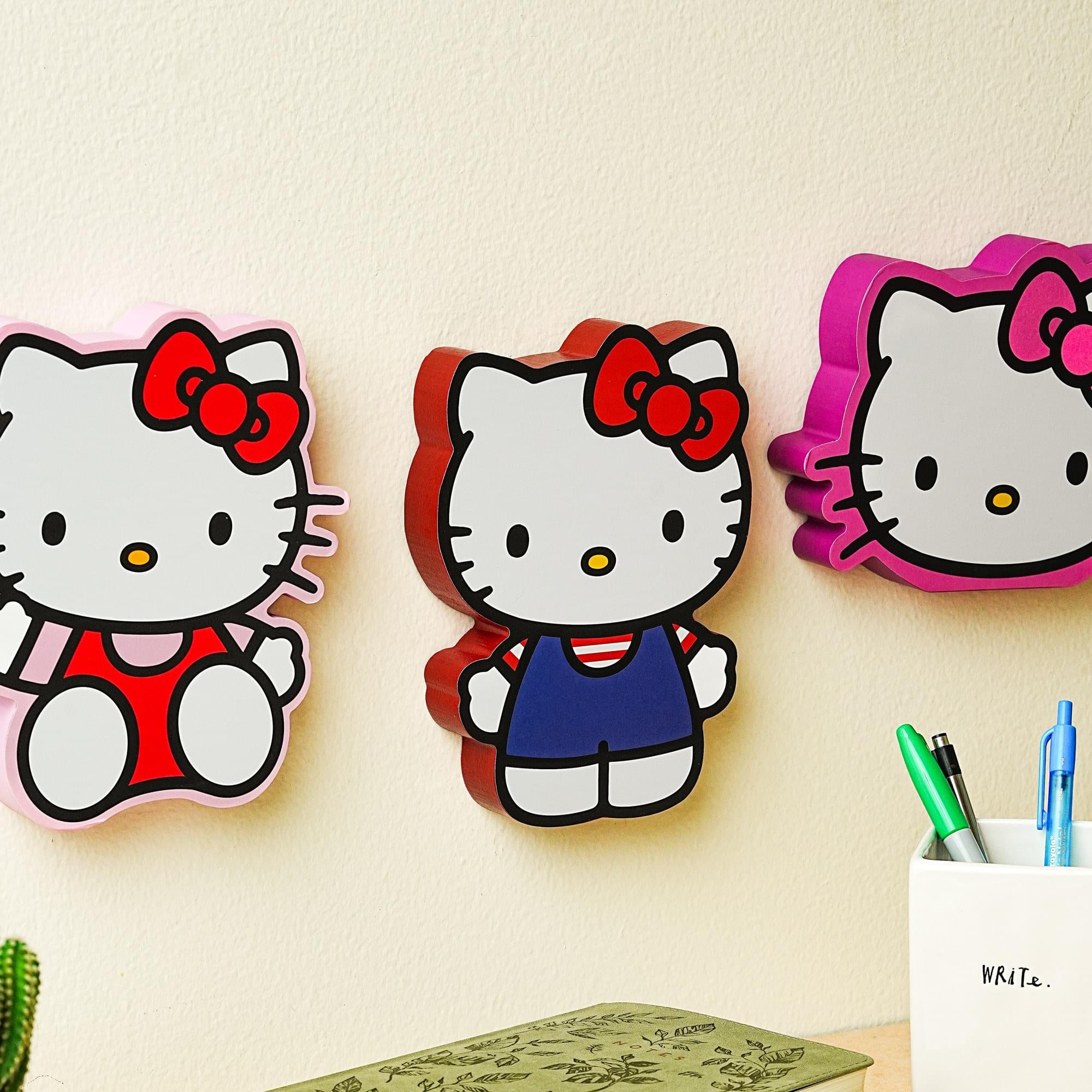 Sanrio Hello Kitty Classic Die-Cut Wooden Wall Art Sign | 8 x 6 Inches