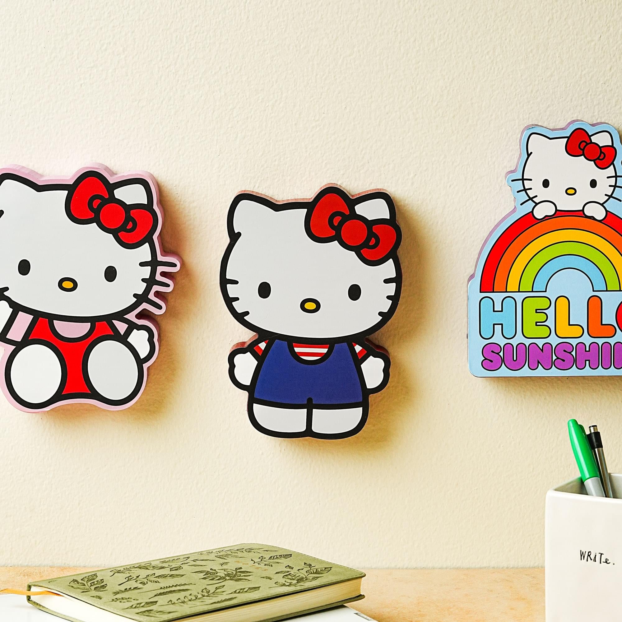 Sanrio Hello Kitty Classic Die-Cut Wooden Wall Art Sign | 8 x 6 Inches