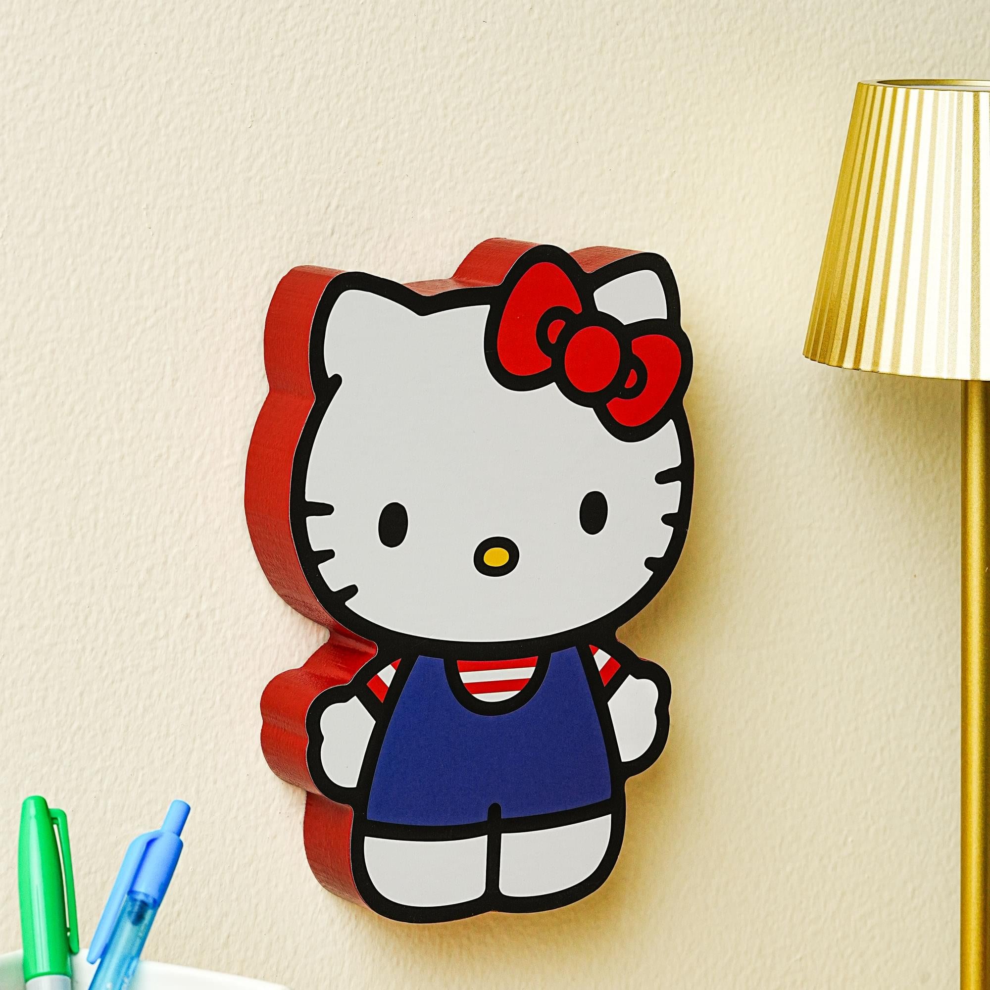 Sanrio Hello Kitty Classic Die-Cut Wooden Wall Art Sign | 8 x 6 Inches