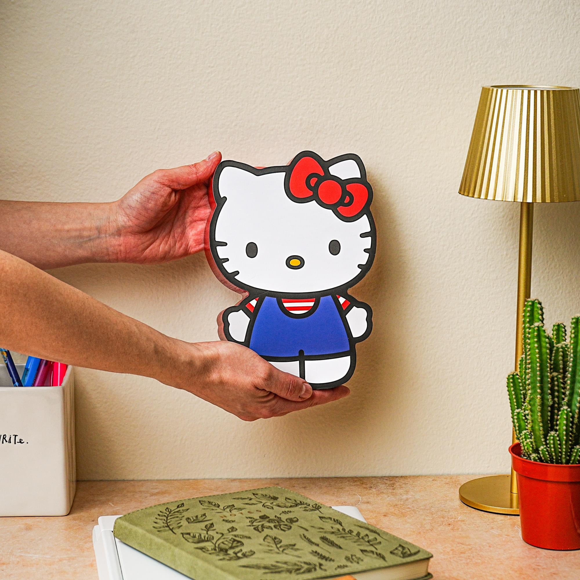 Sanrio Hello Kitty Classic Die-Cut Wooden Wall Art Sign | 8 x 6 Inches