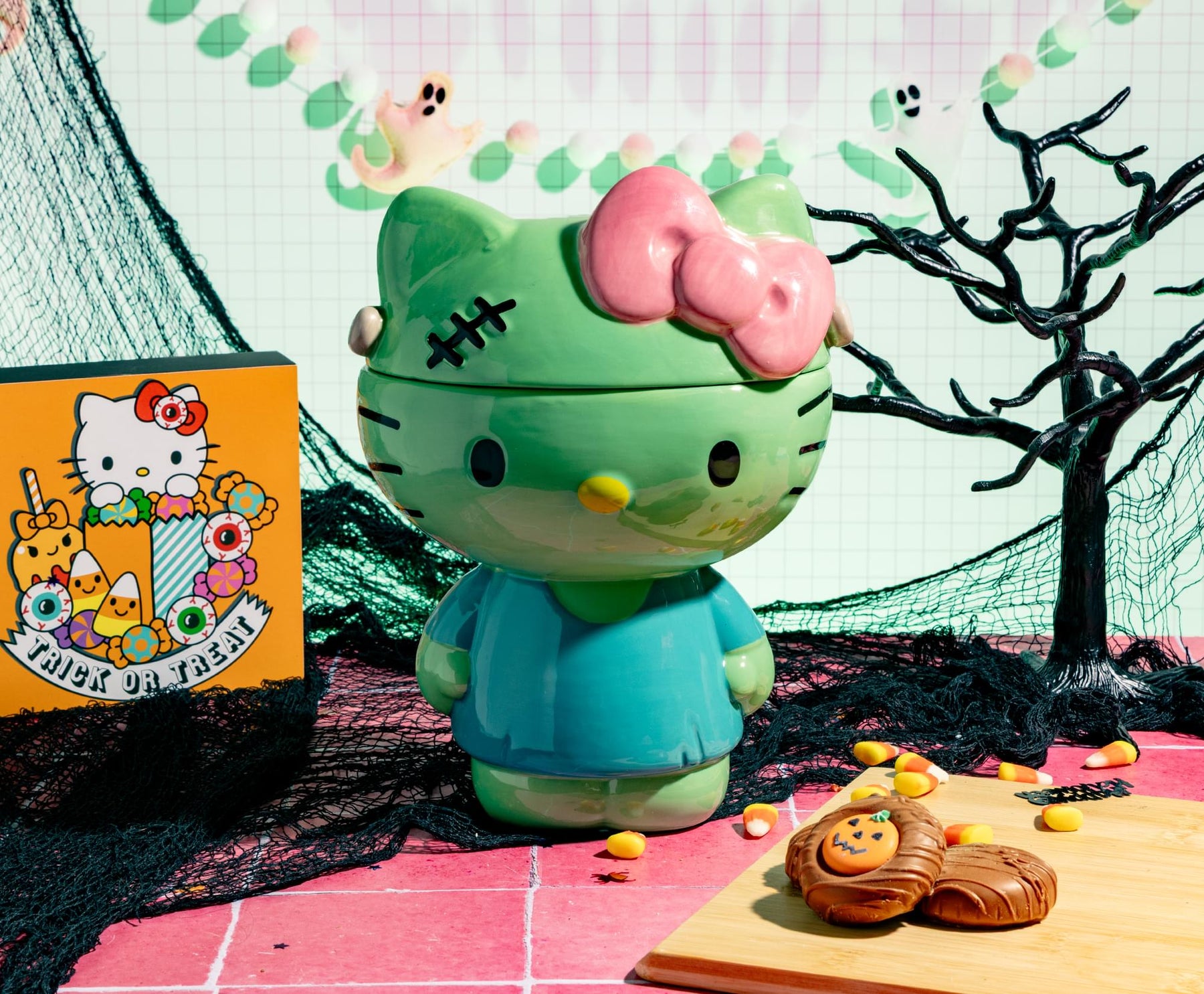 Sanrio Hello Kitty Frankenstein Sculpted Ceramic Snack Jar With Lid
