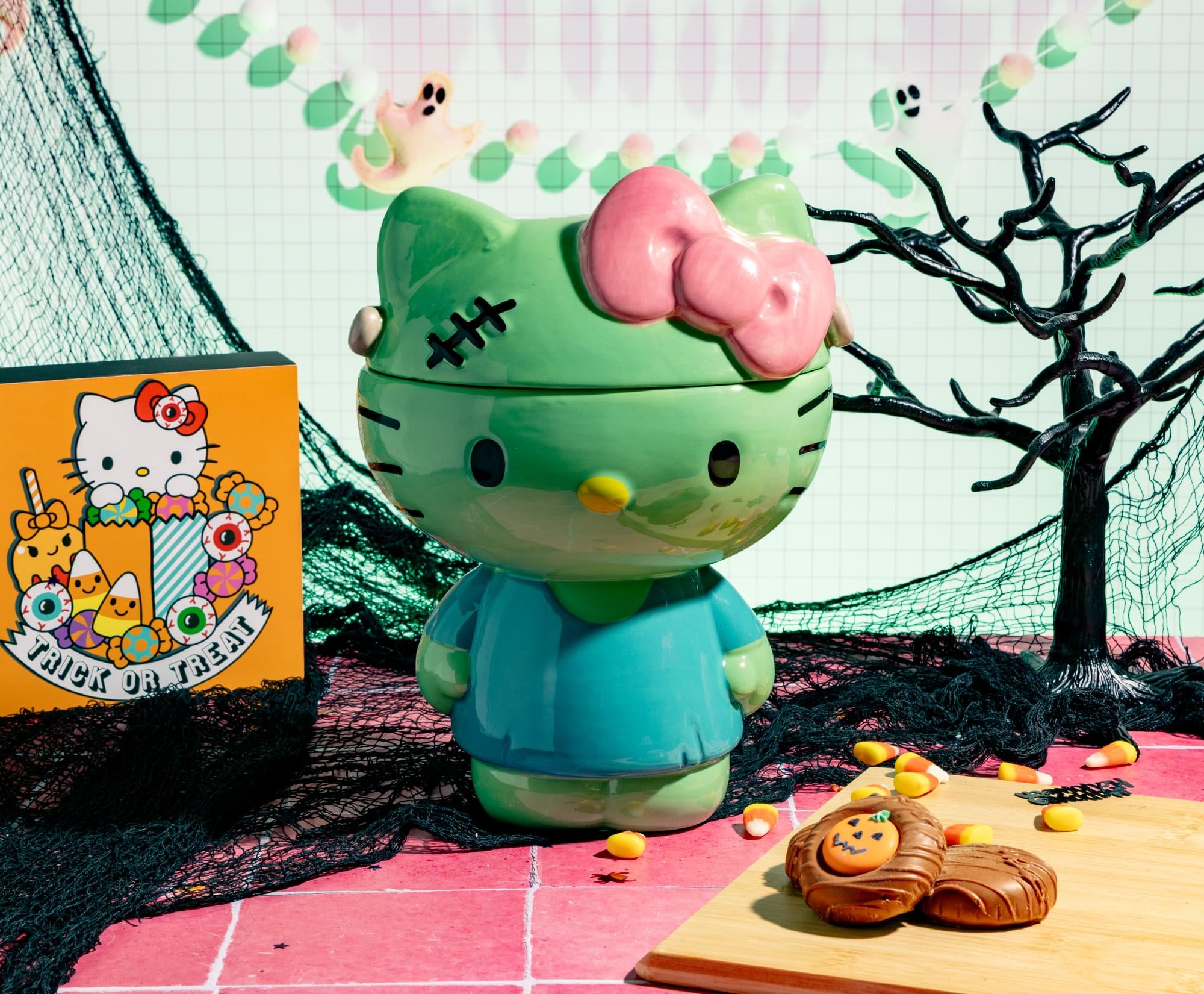 Sanrio Hello Kitty Frankenstein Sculpted Ceramic Snack Jar With Lid