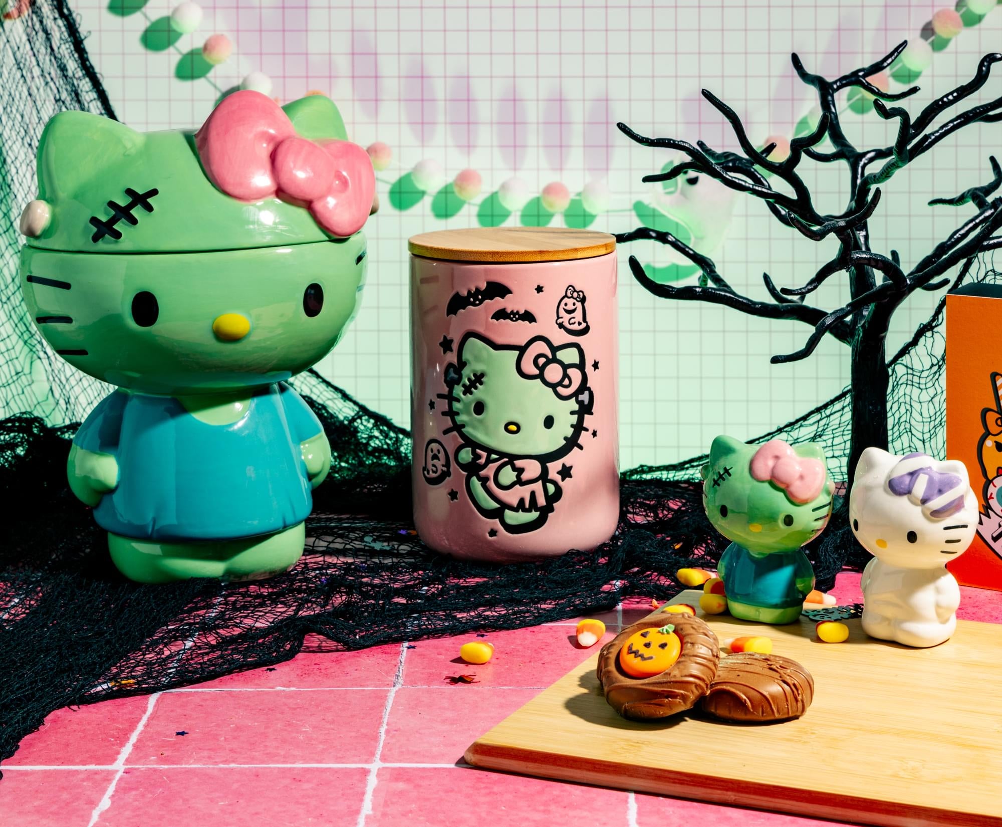 Sanrio Hello Kitty Frankenstein Sculpted Ceramic Snack Jar With Lid