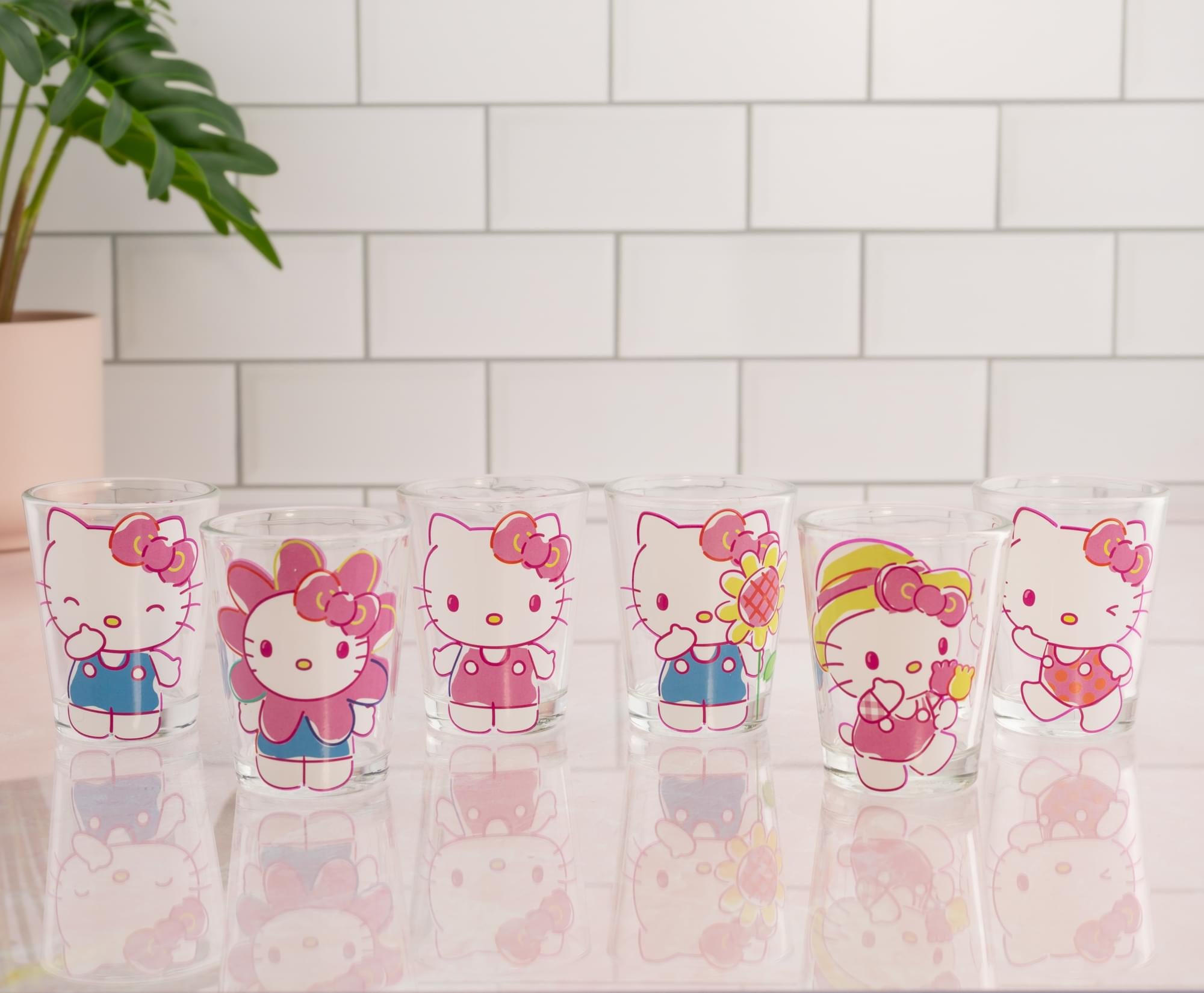 Sanrio Hello Kitty Springtime 2-Ounce Mini Shot Glasses | Set of 6