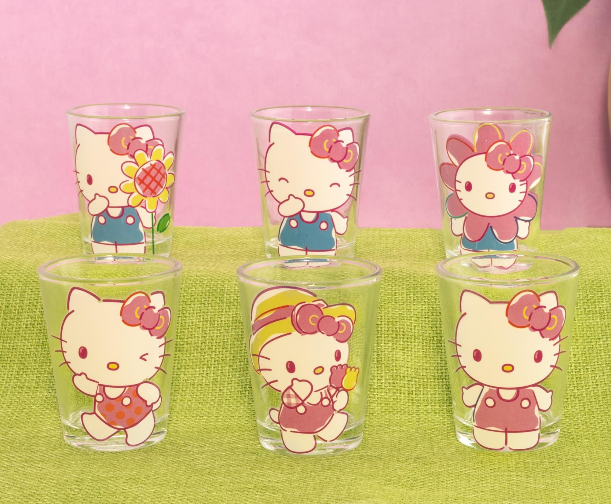 Sanrio Hello Kitty Springtime 2-Ounce Mini Shot Glasses | Set of 6