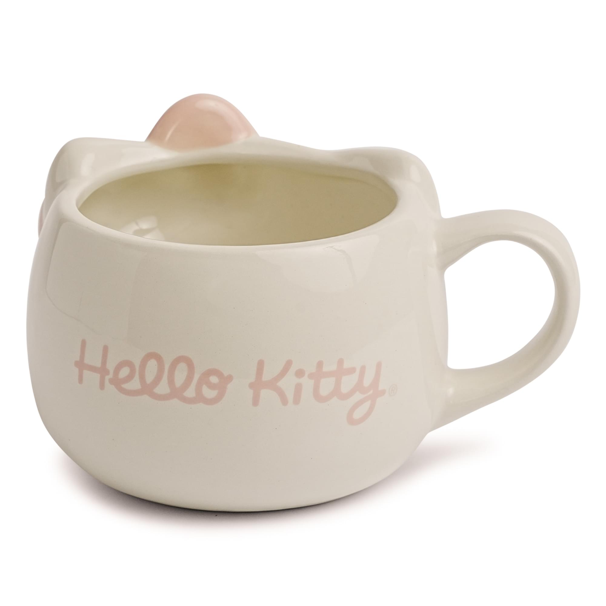 Sanrio Hello Kitty Face Pink Bow Sculpted Ceramic Mug | Holds 20 Ounces