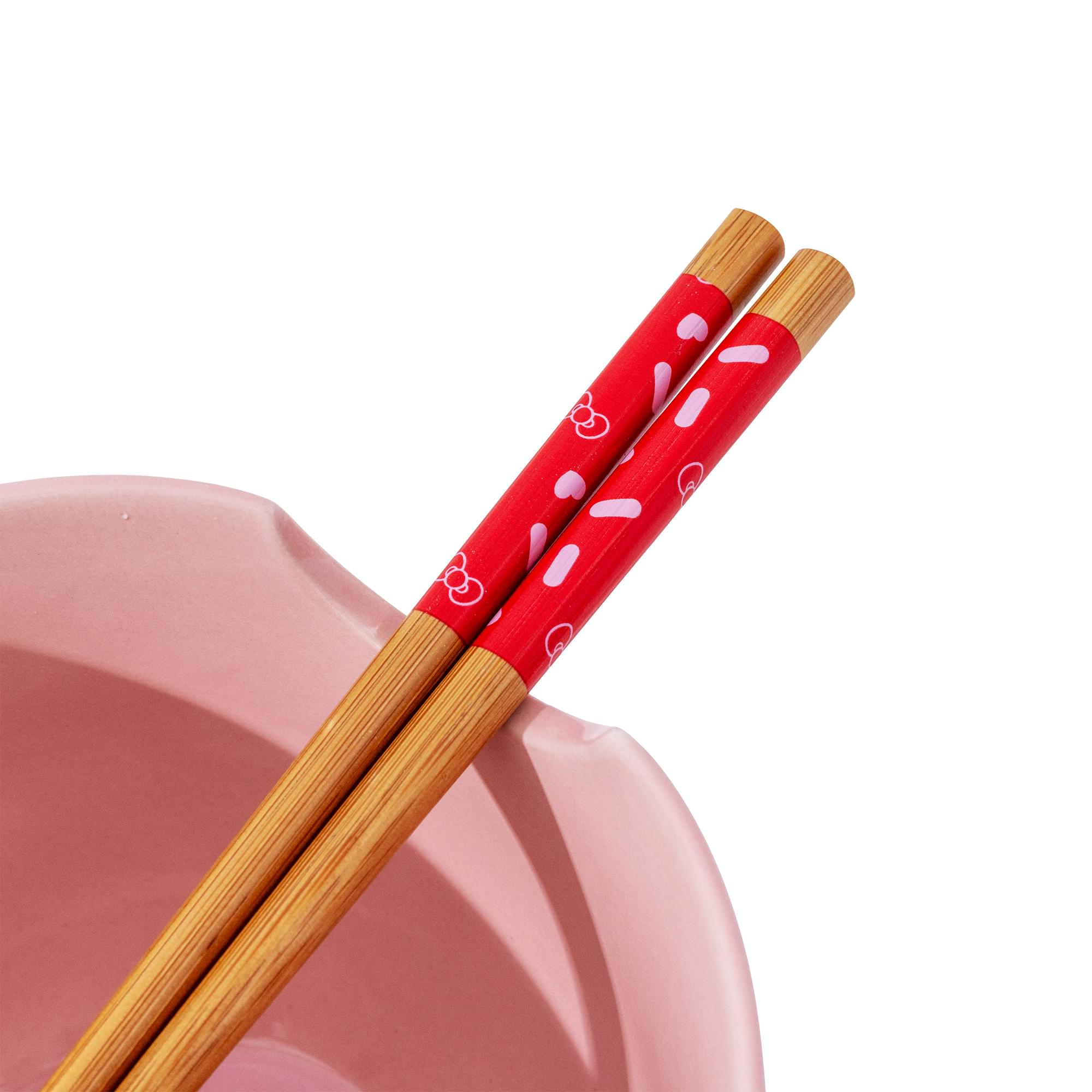 Sanrio Hello Kitty Sprinkles 20-Ounce Ramen Bowl, Chopsticks, and Spoon Set