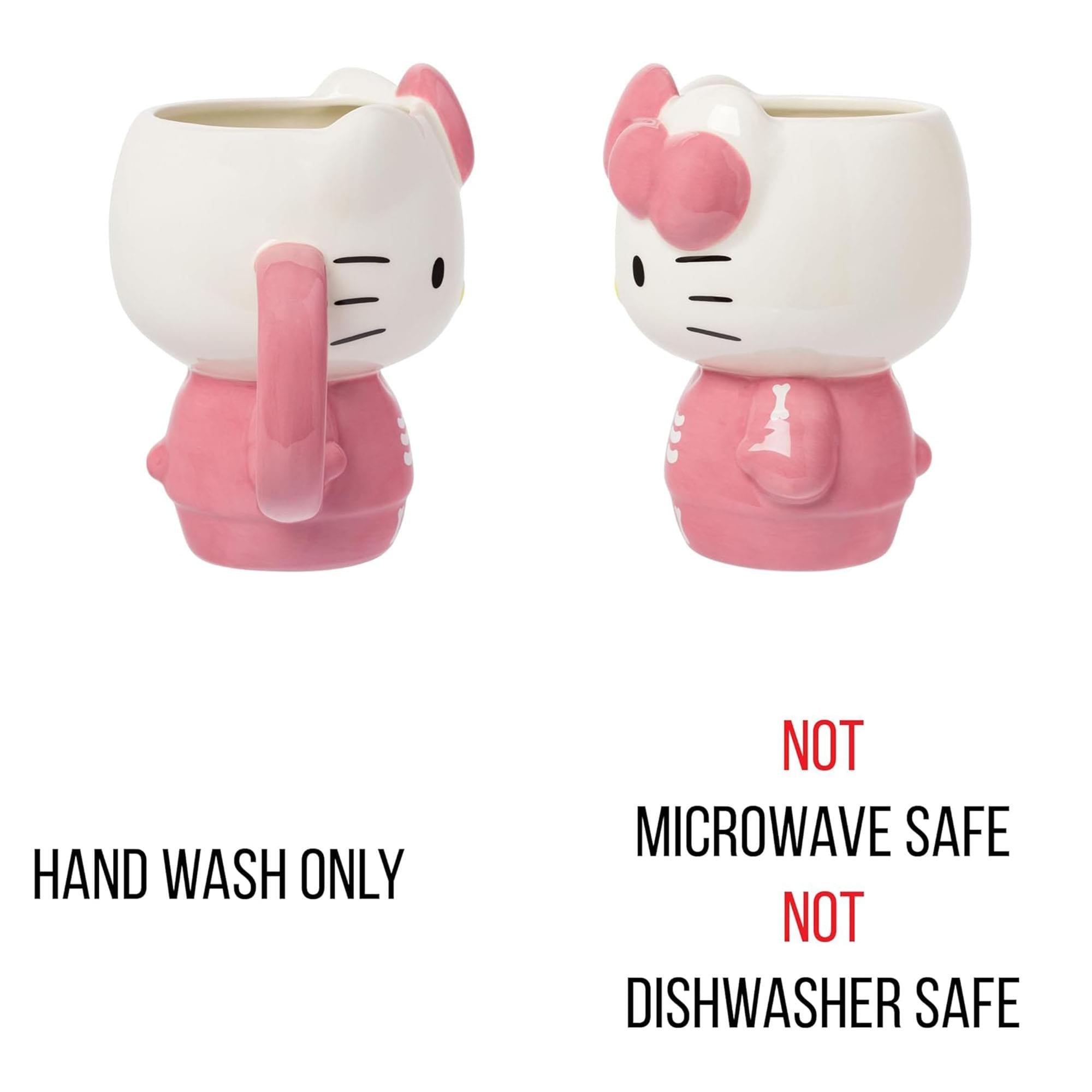 Sanrio Hello Kitty Pink Skeleton Costume 20 Ounce 3D Sculpted Ceramic Mug