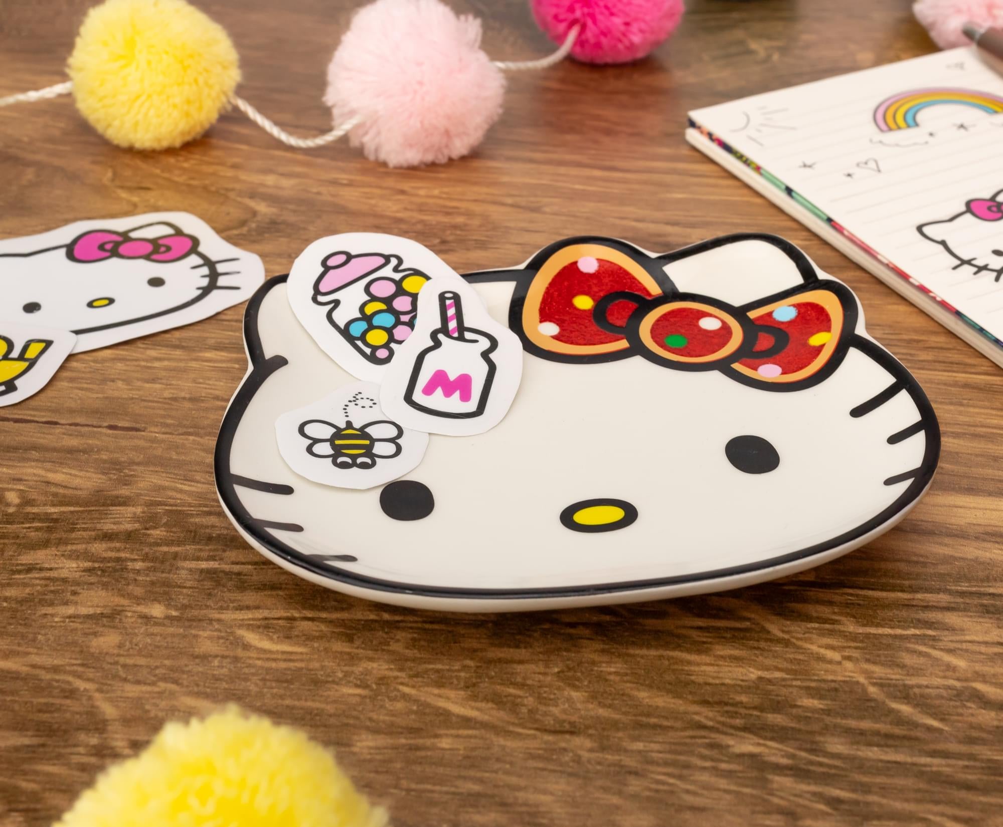 Sanrio Hello Kitty Glitter Bow Sculpted Ceramic Trinket Tray Dish