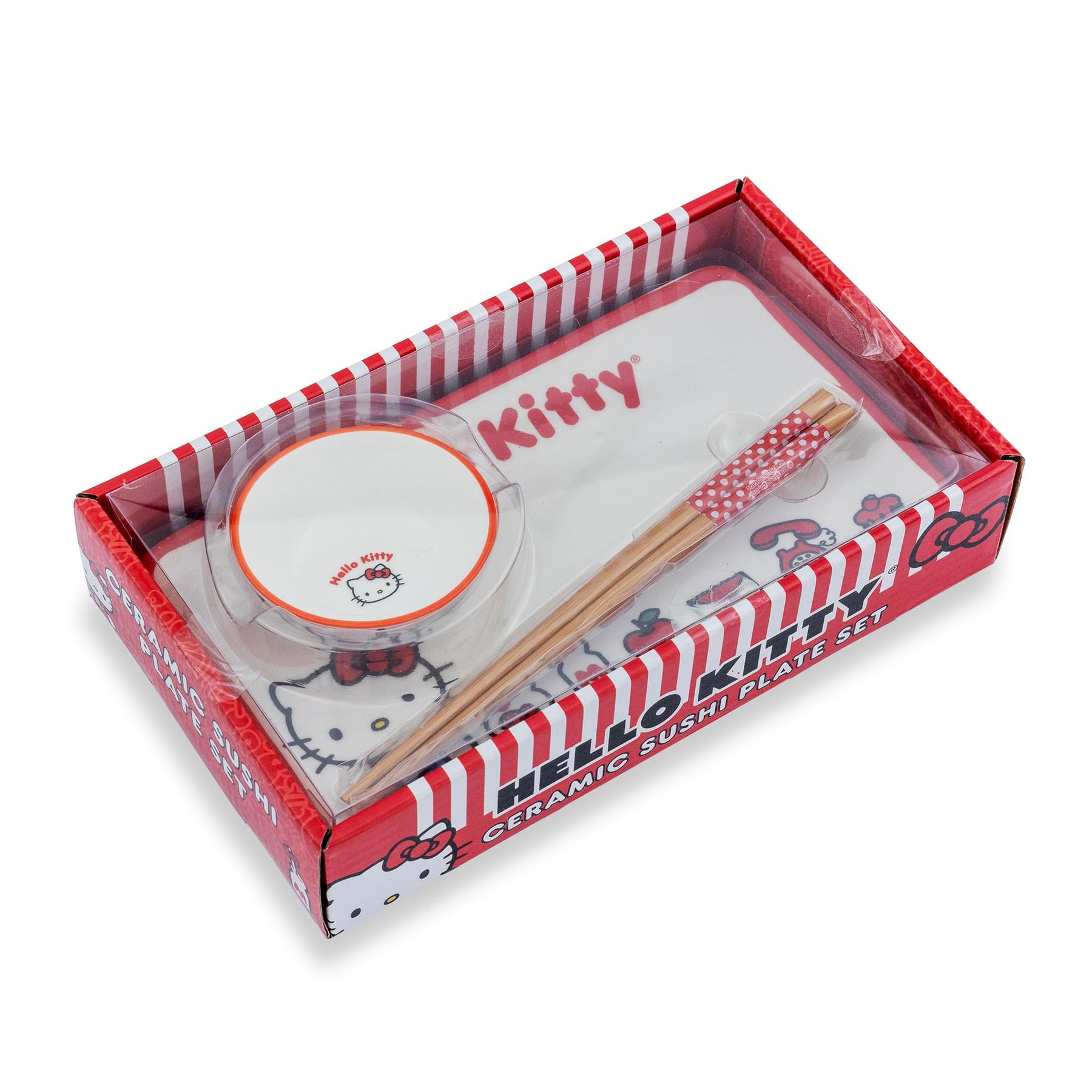 Sanrio Hello Kitty Icons 3-Piece Sushi Set With Sauce Bowl and Chopsticks