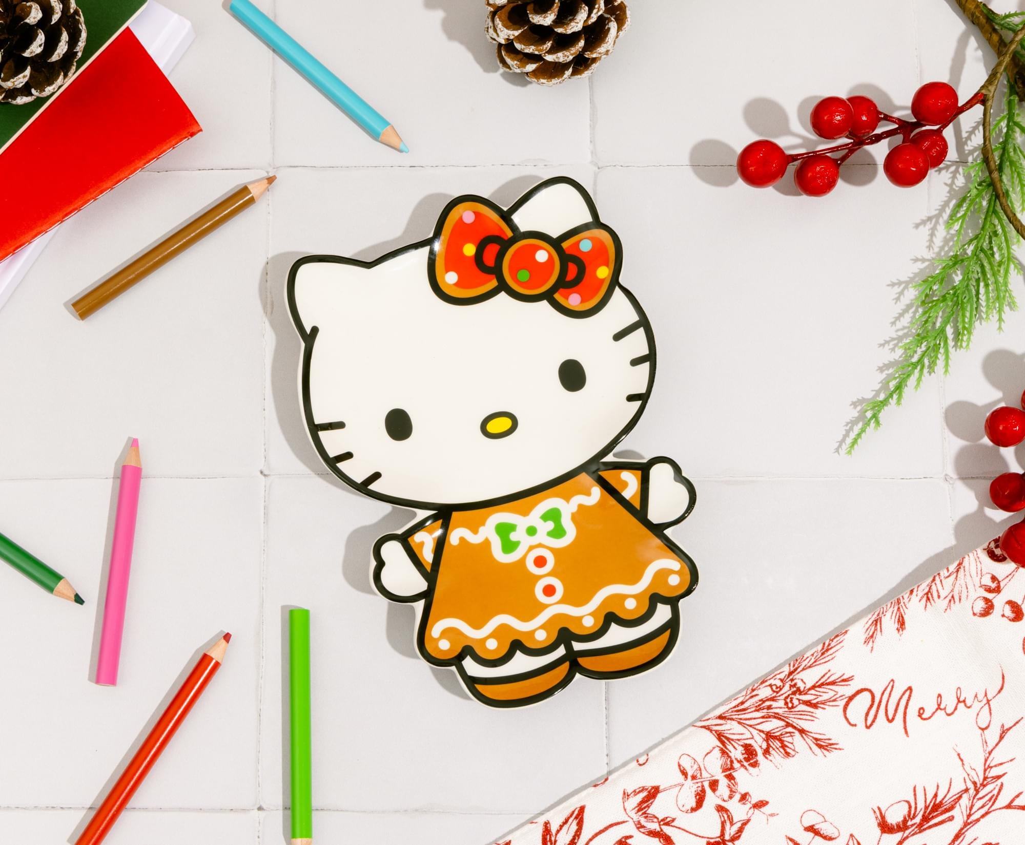 Sanrio Hello Kitty Gingerbread Dress Sculpted Ceramic Trinket Tray