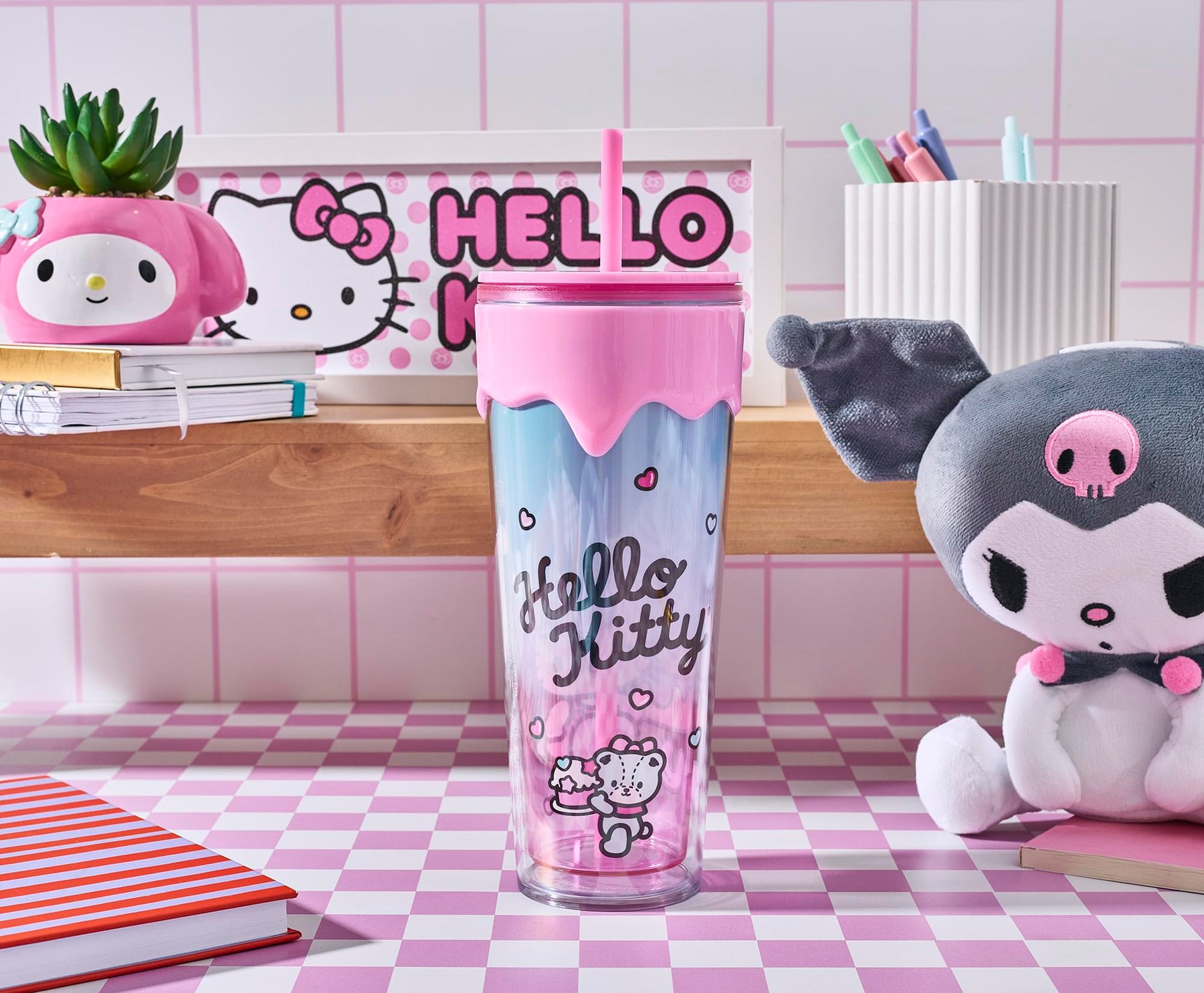 Sanrio Hello Kitty Donuts and Sweets 26-Ounce Plastic Carnival Cup With Straw