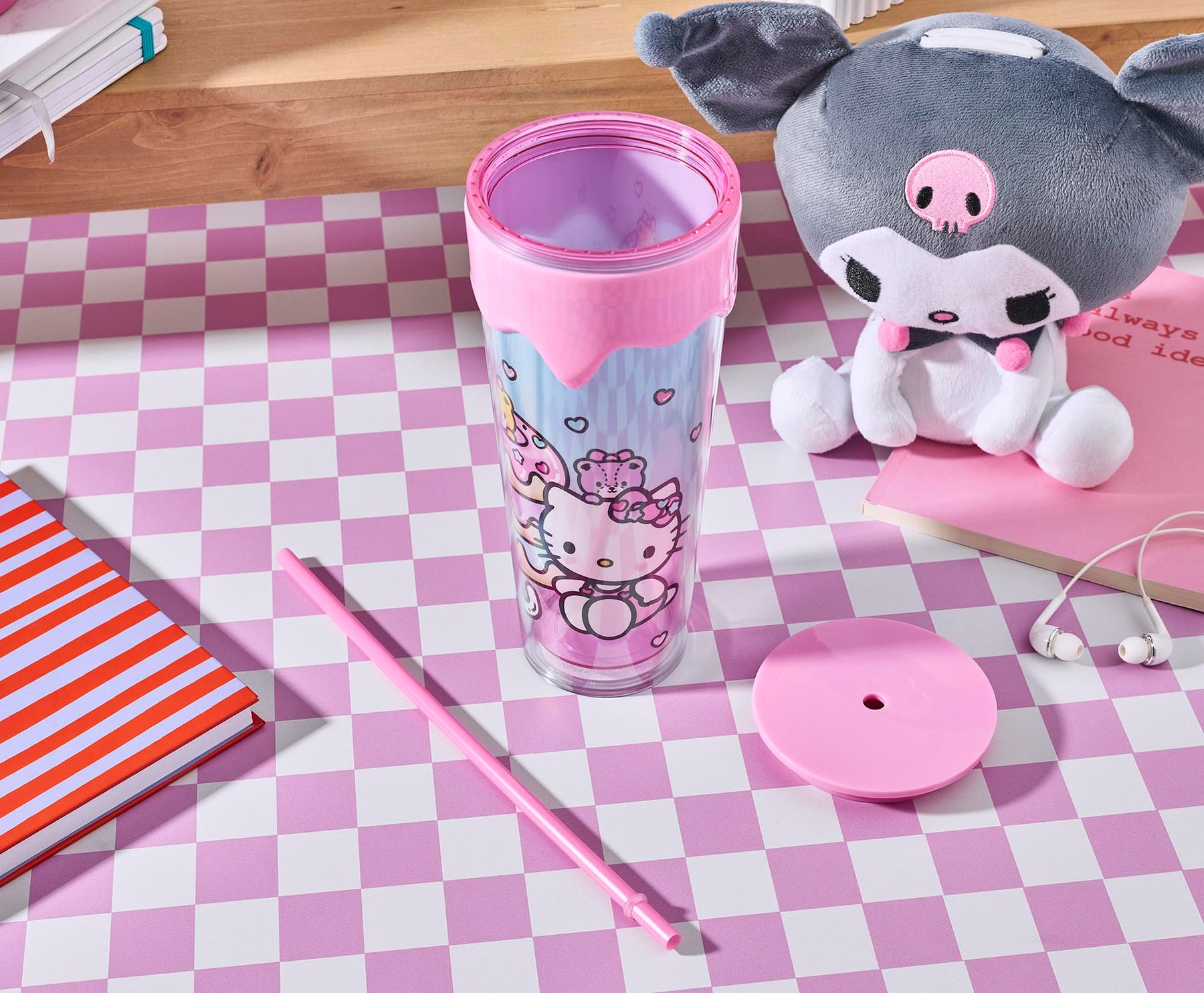 Sanrio Hello Kitty Donuts and Sweets 26-Ounce Plastic Carnival Cup With Straw