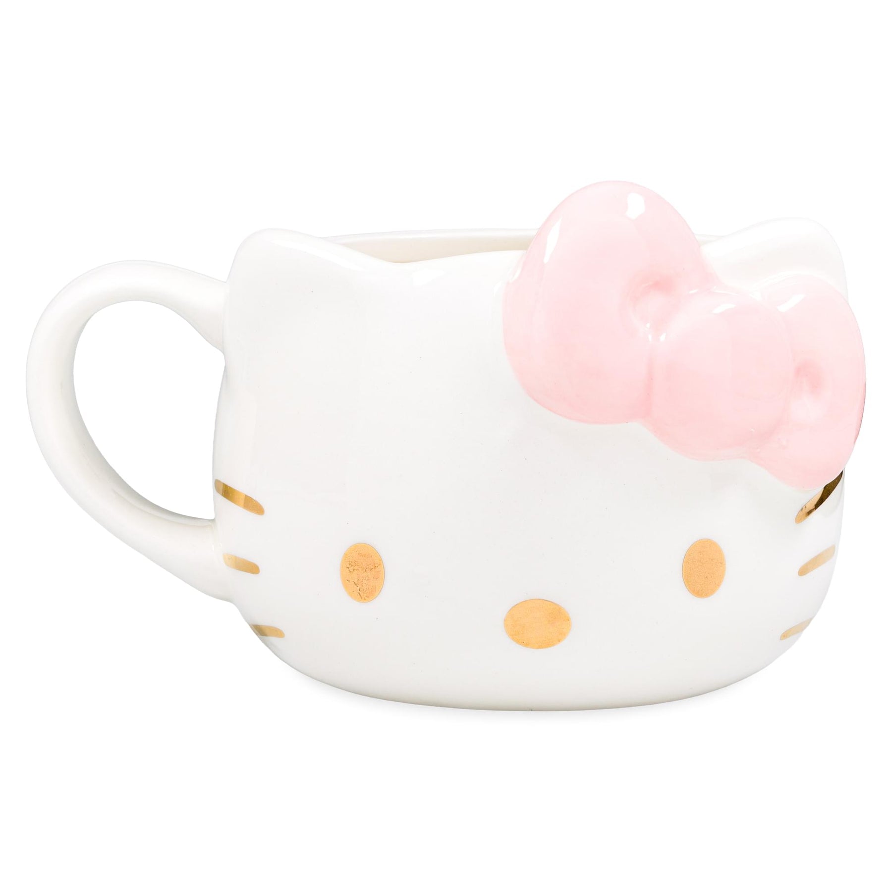 Sanrio Hello Kitty Golden Face Sculpted Ceramic Mug | Holds 20 Ounces