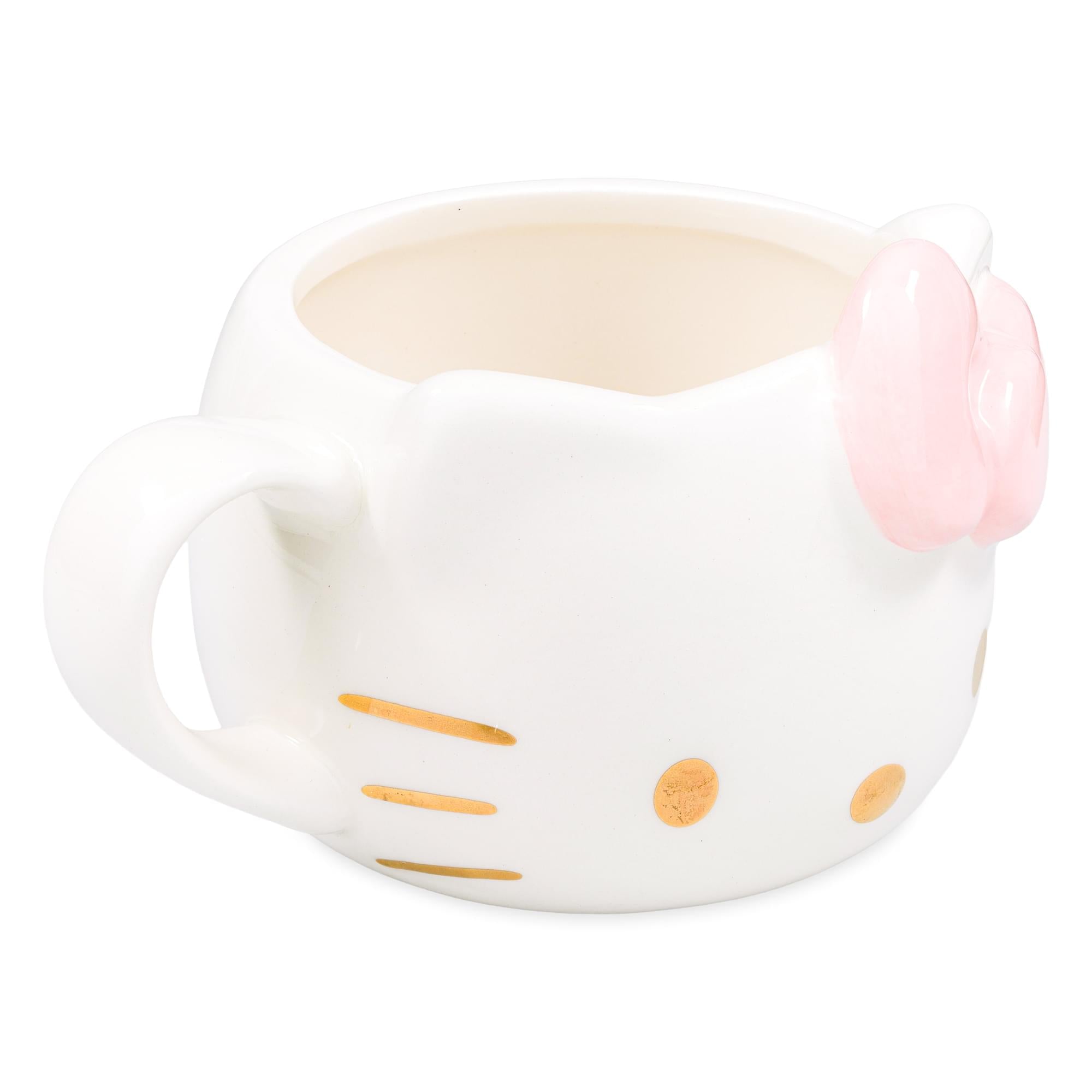 Sanrio Hello Kitty Golden Face Sculpted Ceramic Mug | Holds 20 Ounces