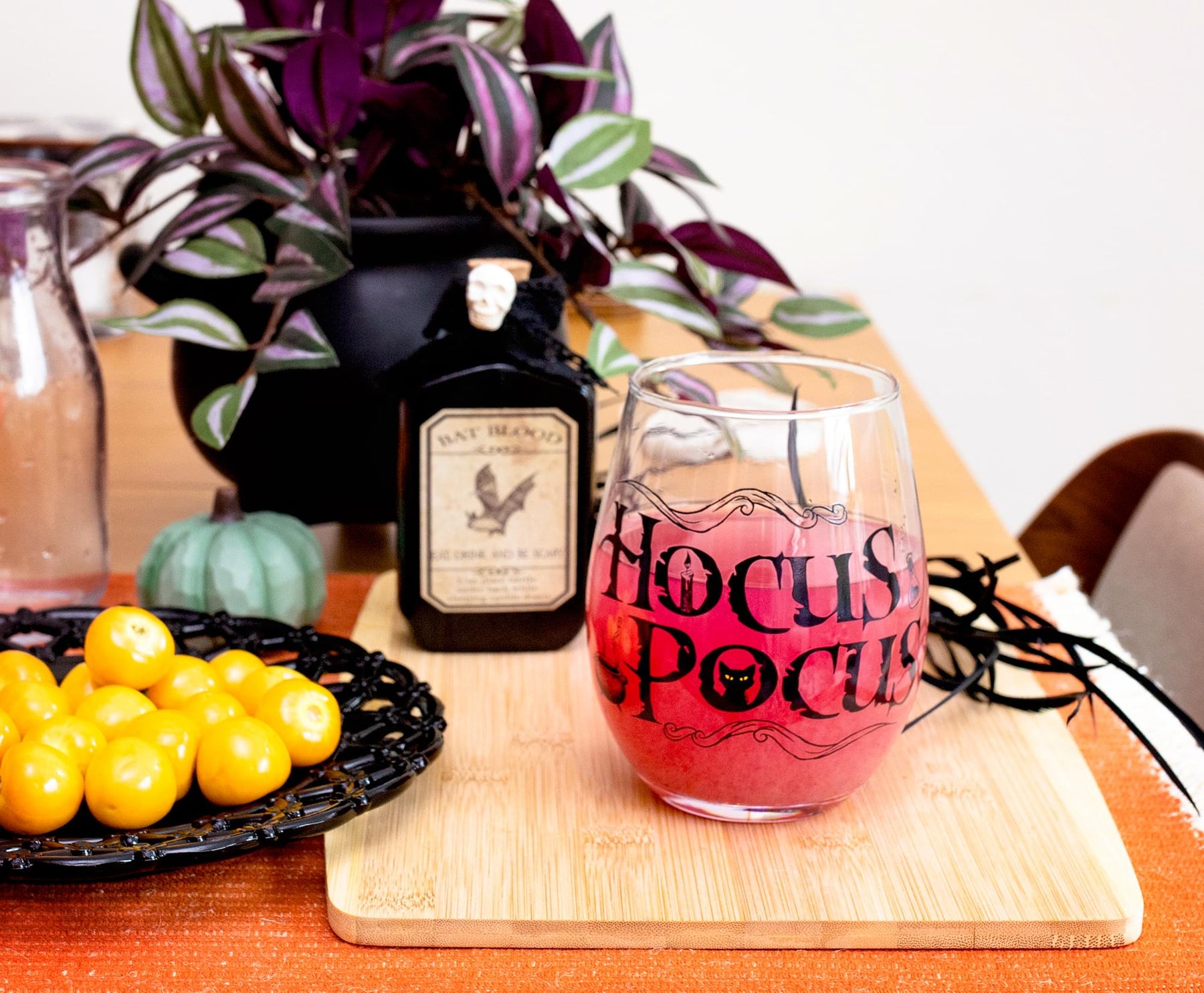 Disney Hocus Pocus Teardrop Stemless Wine Glass | Holds 20 Ounces