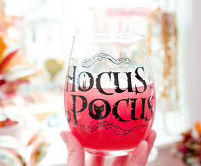 Disney Hocus Pocus Teardrop Stemless Wine Glass | Holds 20 Ounces