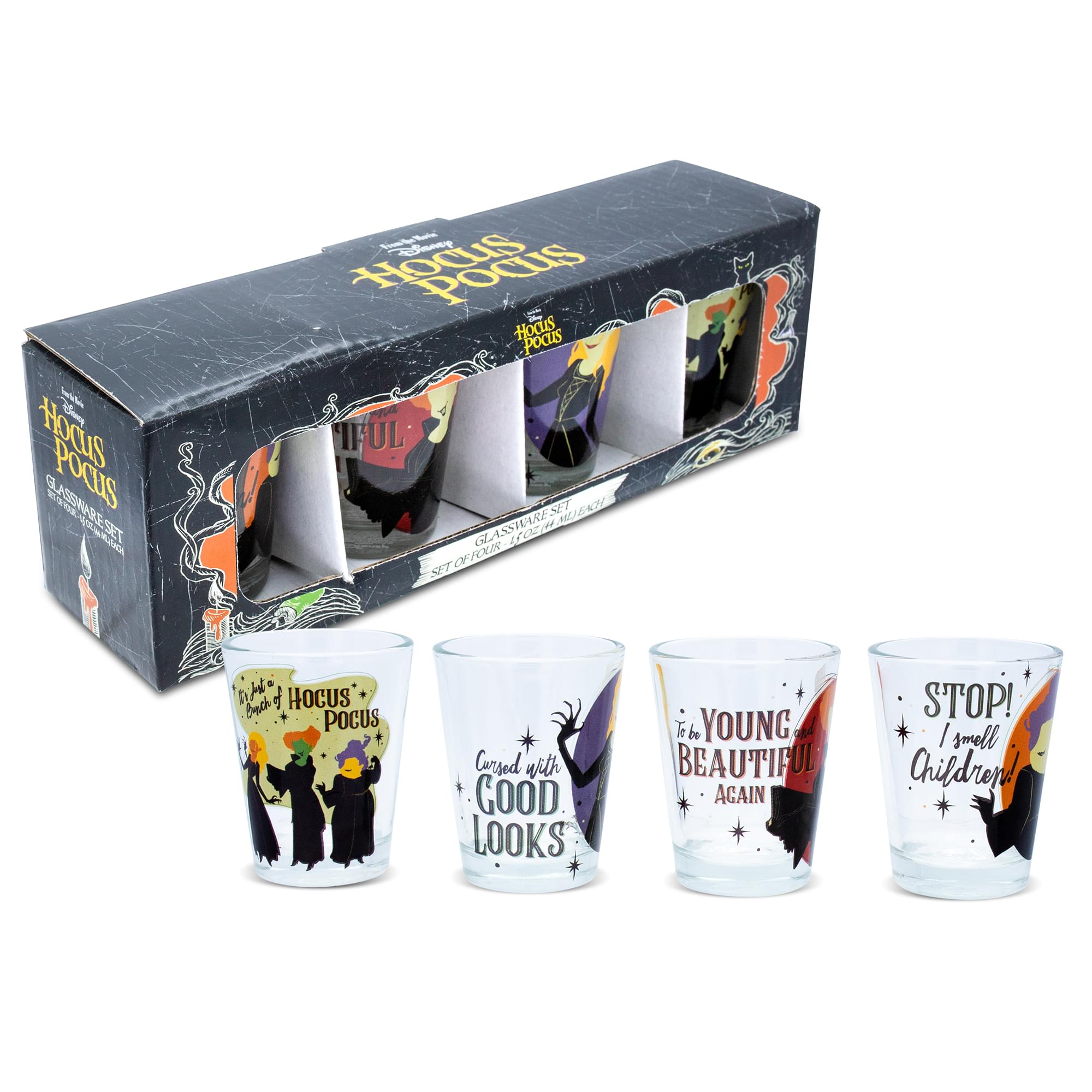 Disney Hocus Pocus Sanderson Sisters Mini Shot Glasses | Set of 4