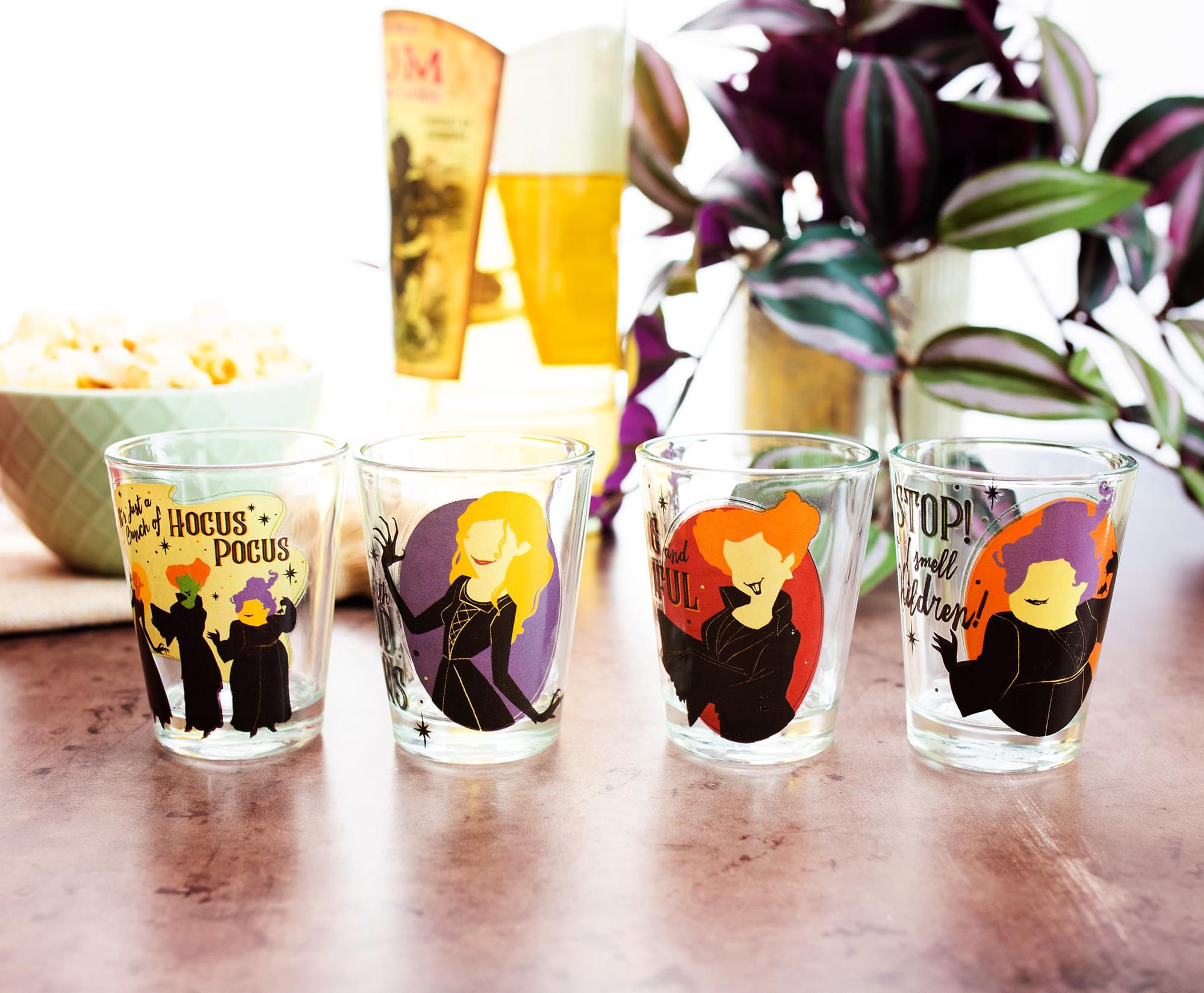 Disney Hocus Pocus Sanderson Sisters Mini Shot Glasses | Set of 4