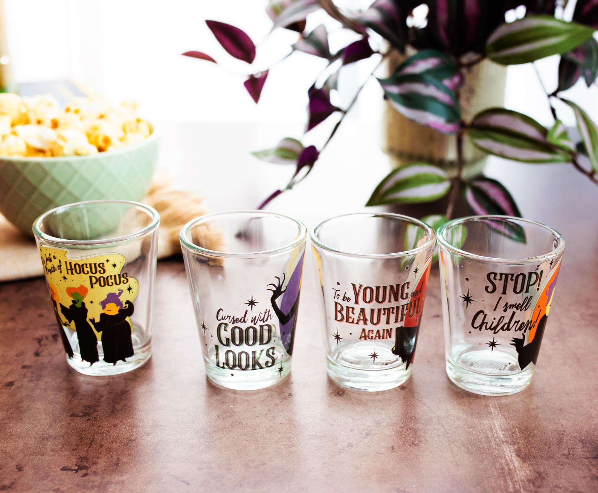 Disney Hocus Pocus Sanderson Sisters Mini Shot Glasses | Set of 4