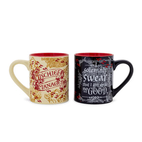 Harry Potter Marauder's Map Quotes Ceramic Mug Set | Each Holds 14 Ounces