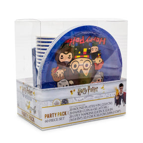 Harry Potter Chibi Friends 60-Piece Party Tableware Set | Cups, Plates, Napkins