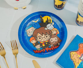 Harry Potter Chibi Friends 60-Piece Party Tableware Set | Cups, Plates, Napkins
