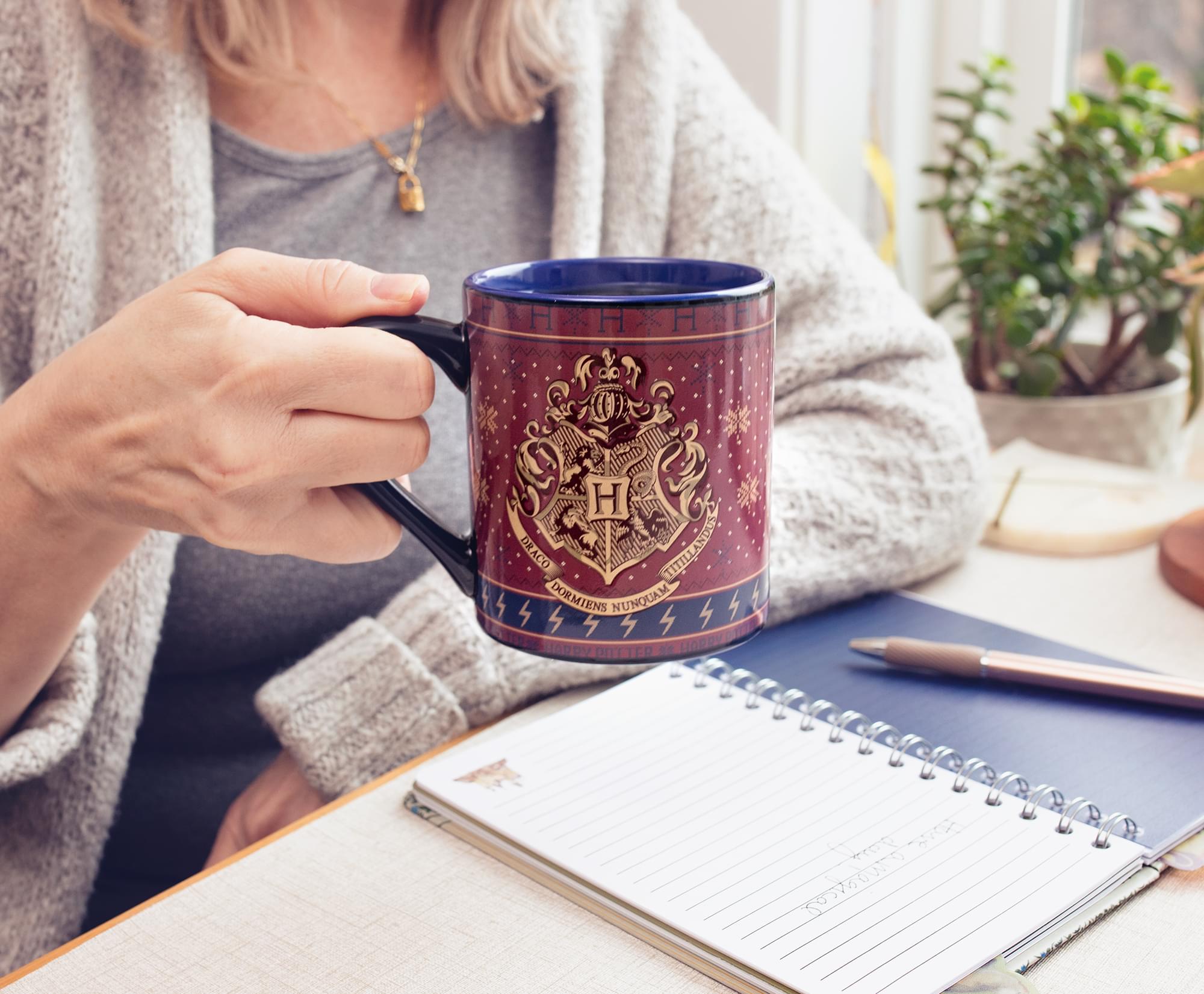 Harry Potter Hogwarts Holiday Sweater Heat-Reveal Ceramic Mug | Holds 14 Ounces