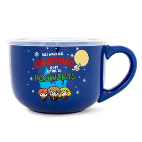 Harry Potter Holiday Golden Trio Soup Mug With Vented Lid | Holds 24 Ounces