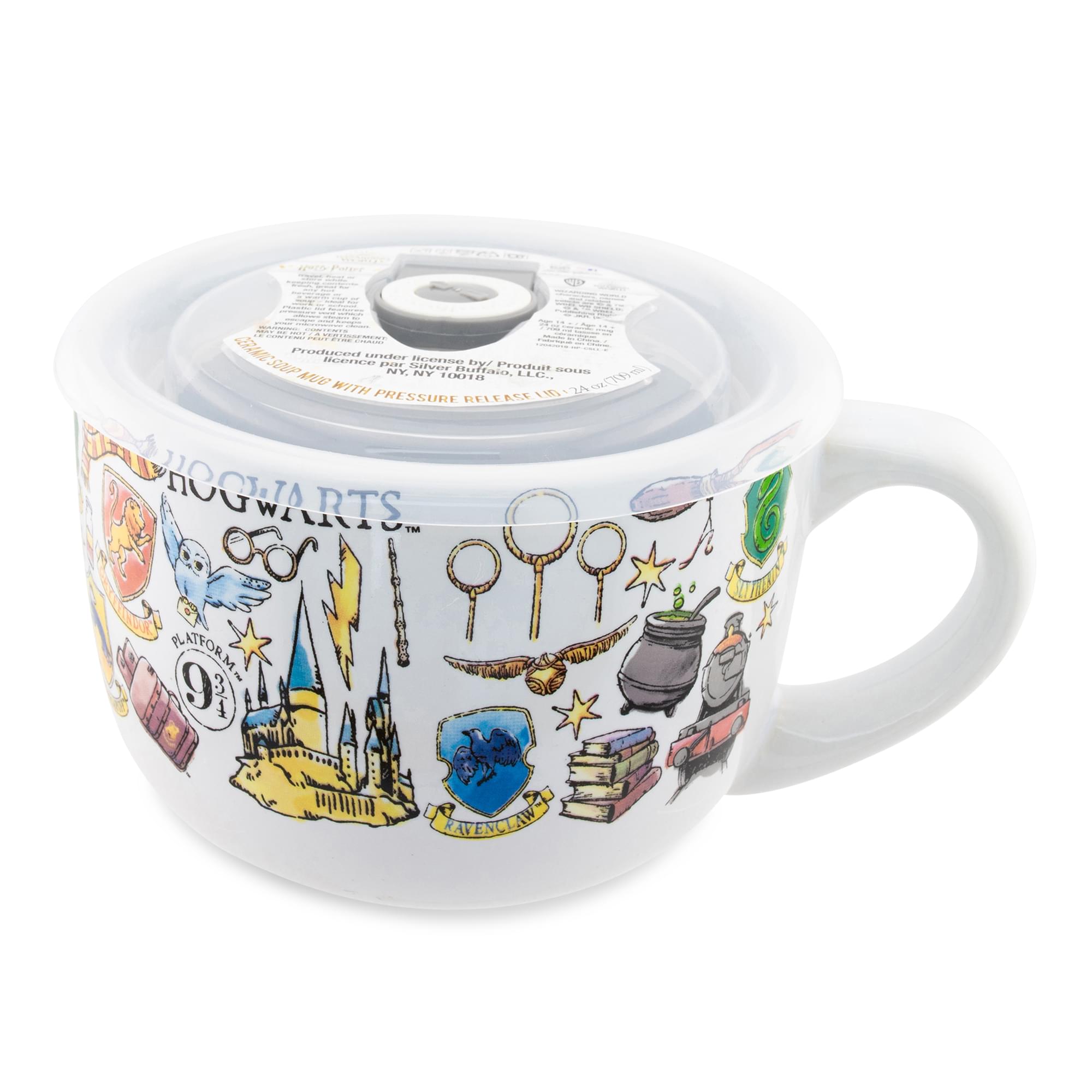 Harry Potter Hogwarts Destination Soup Mug With Vented Lid | Holds 24 Ounces