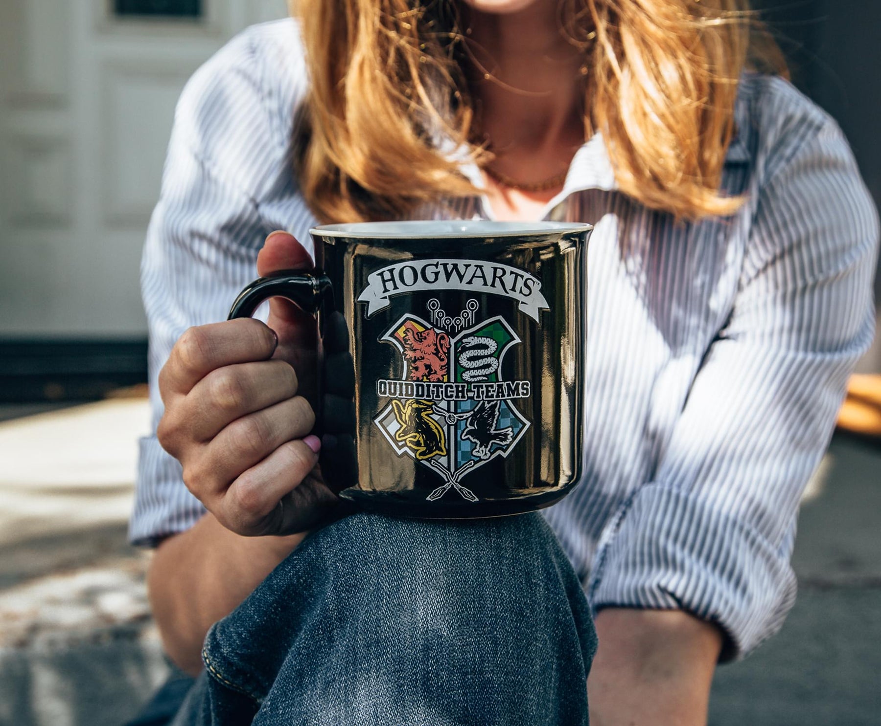 Harry Potter Quidditch Crest Ceramic Camper Mug | Holds 20 Ounces