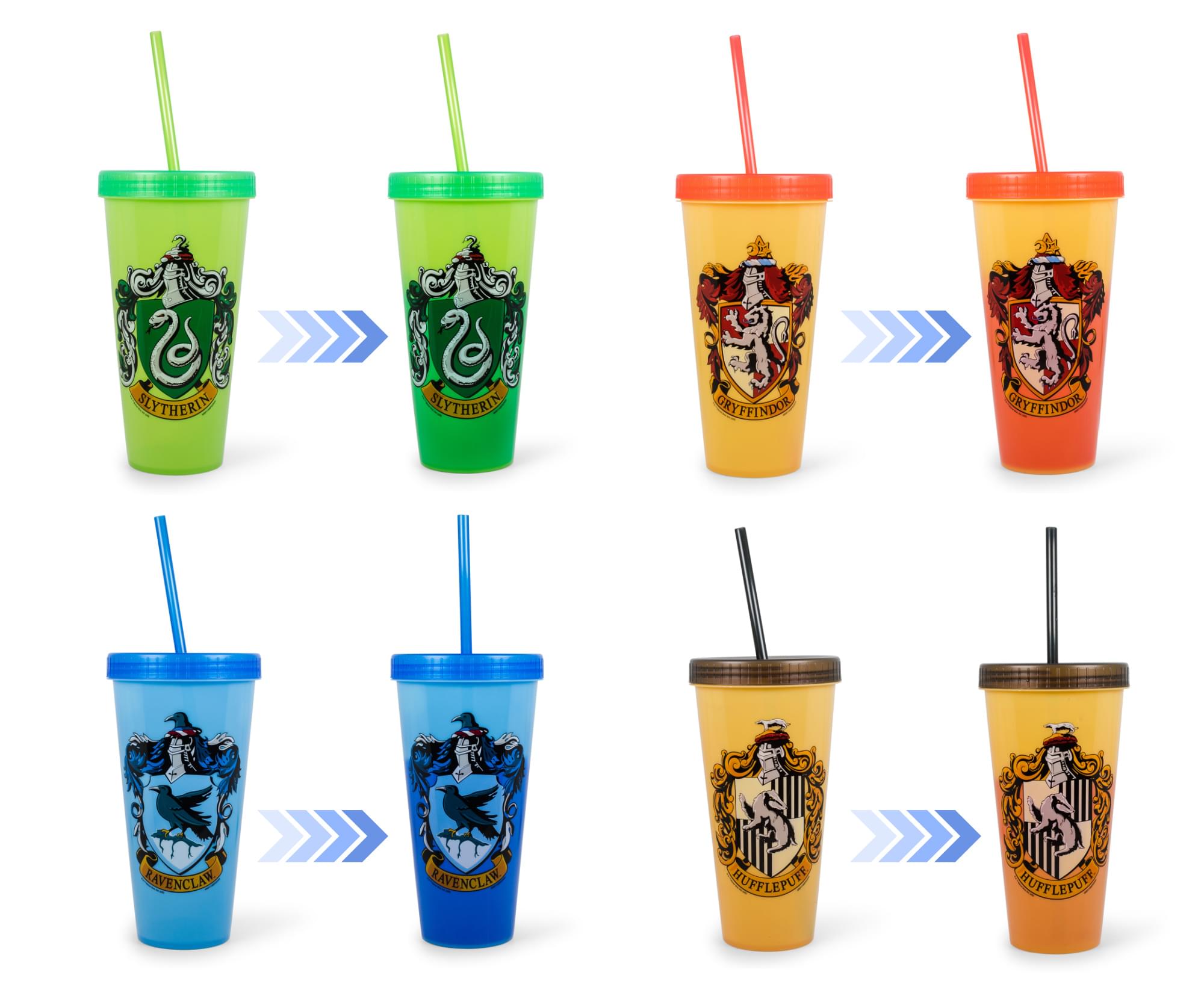 Harry Potter Hogwarts Houses Color-Changing Plastic Tumblers | Set Of 4
