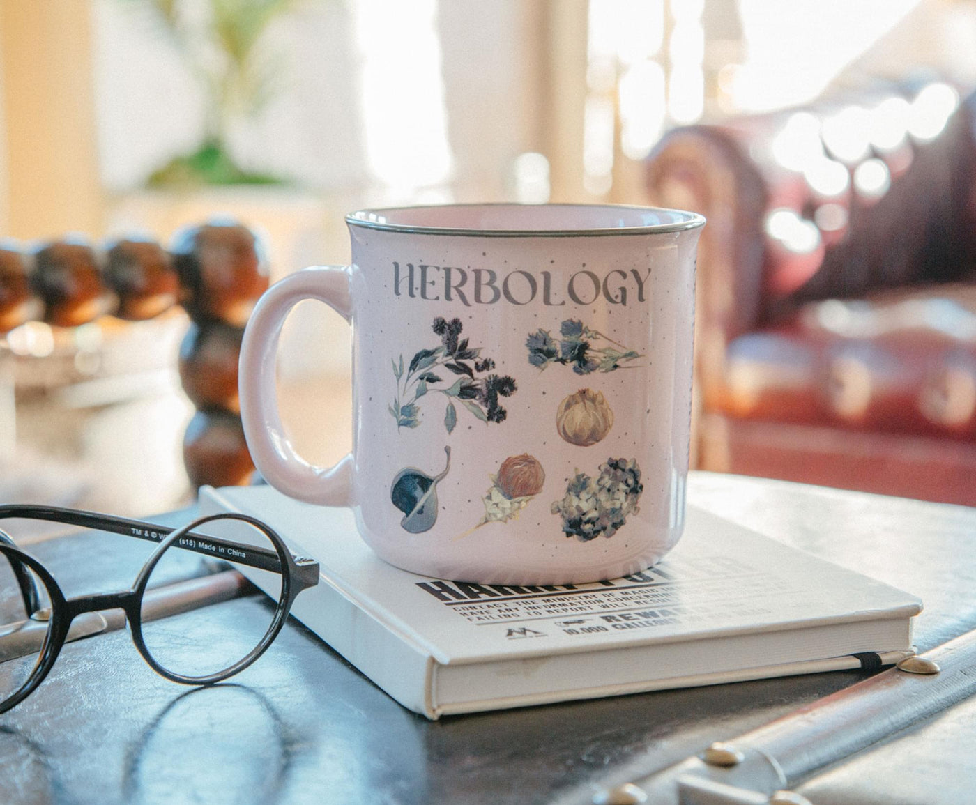 Harry Potter Herbology Camper Mug - 20 Oz Ceramic Coffee Mug, Officially Licensed Wizarding World Drinkware