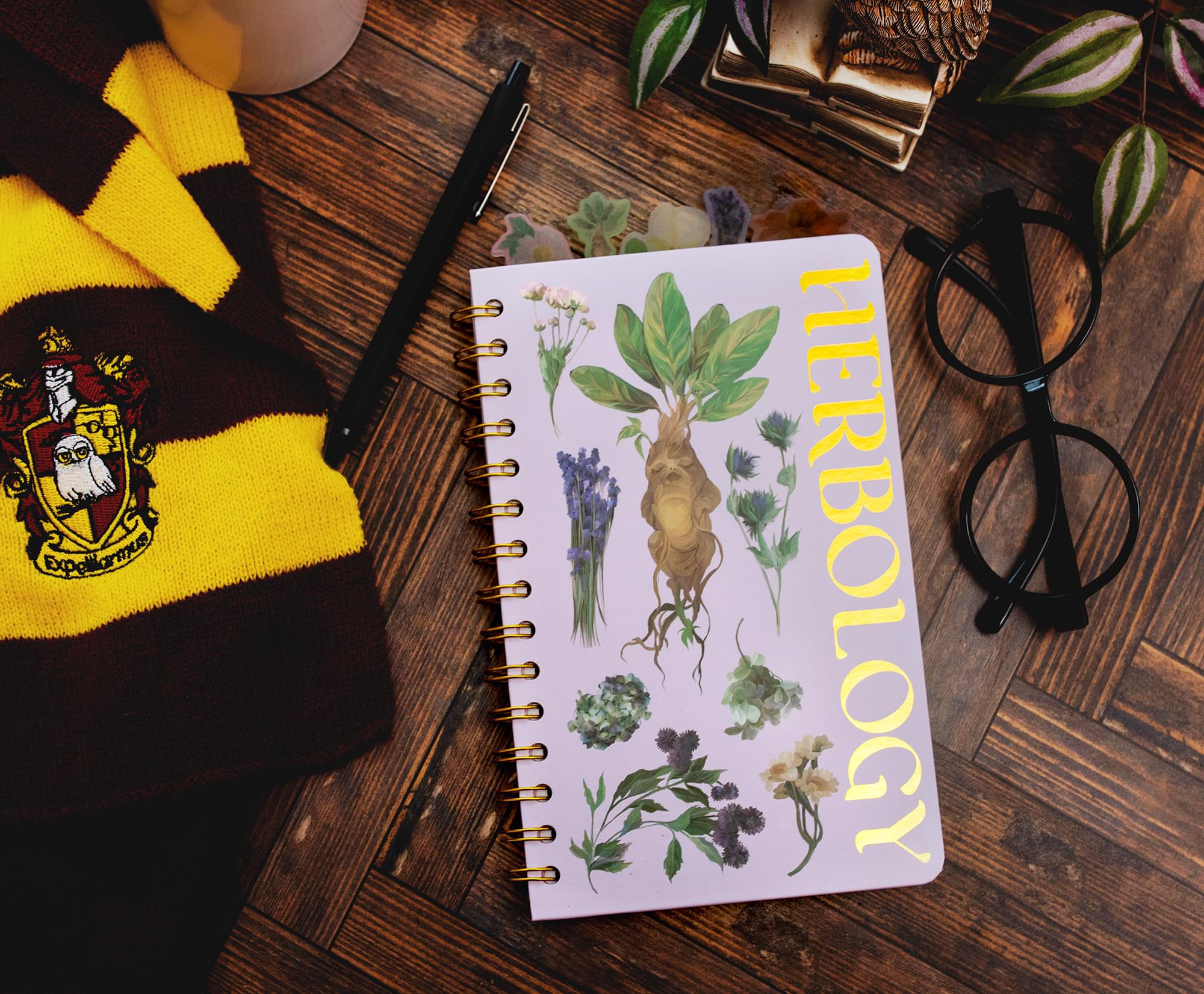 Harry Potter Hogwarts Herbology 75-Page Spiral Notebook | 8 x 5 Inches