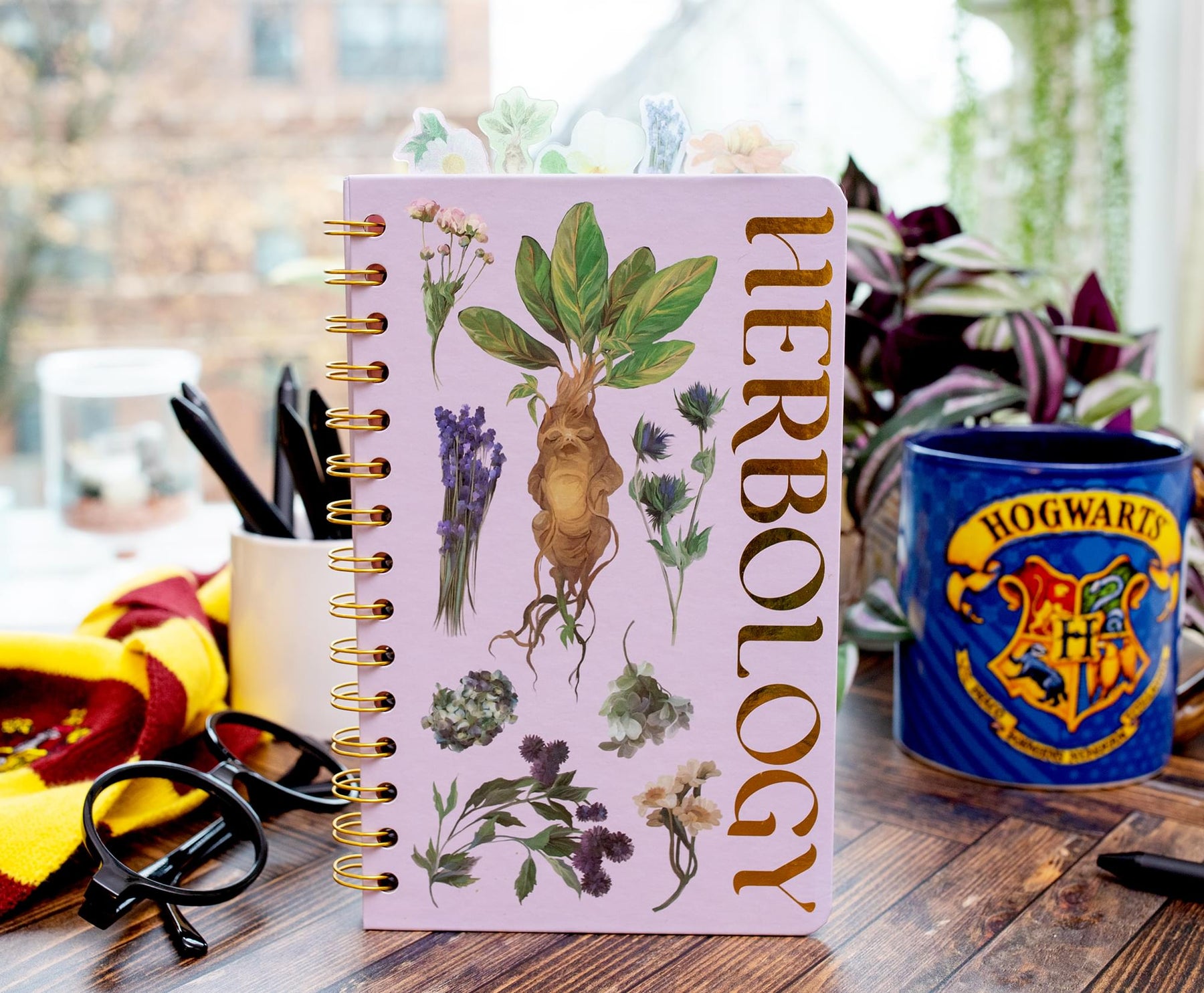 Harry Potter Hogwarts Herbology 75-Page Spiral Notebook | 8 x 5 Inches