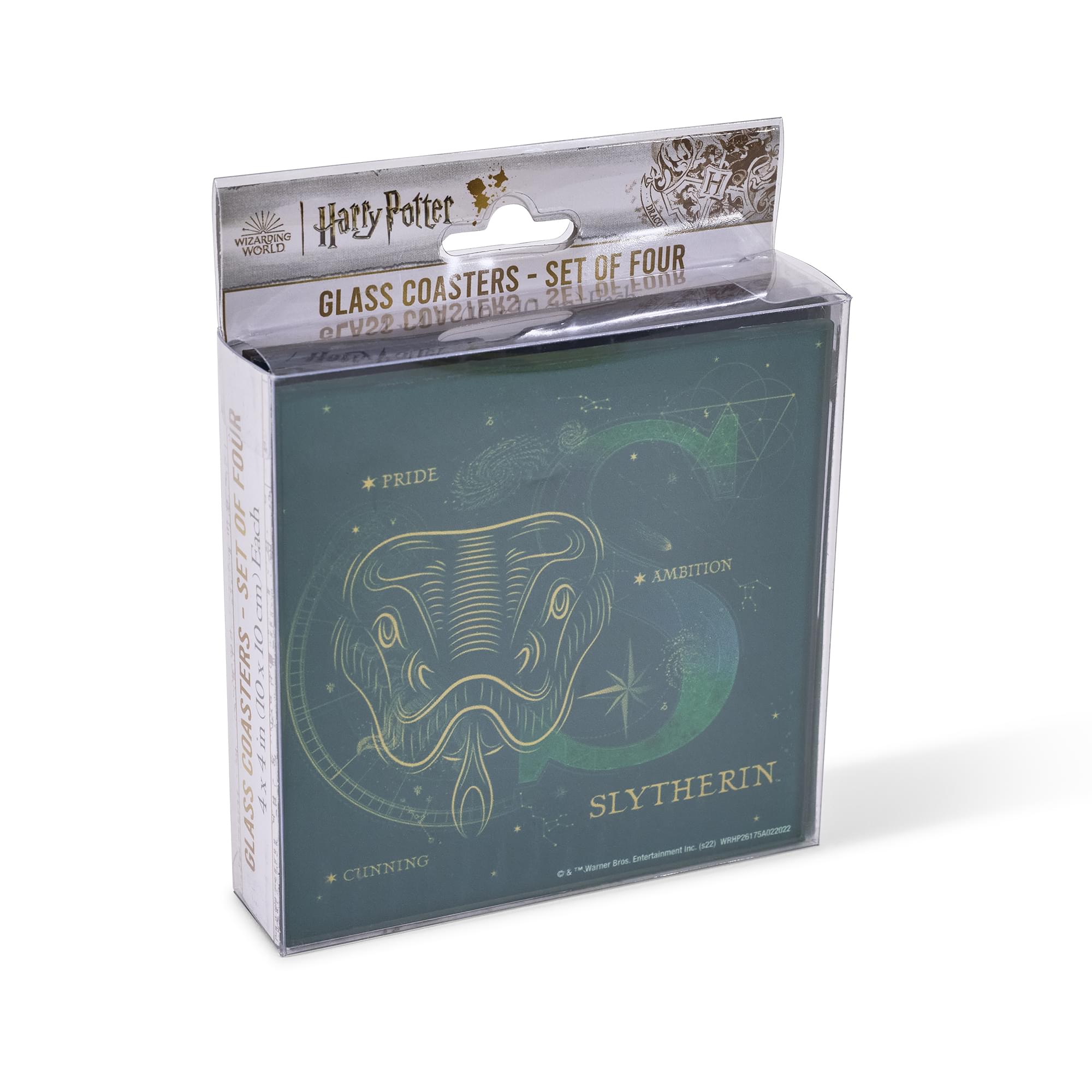 Harry Potter House Constellations 4-Piece Glass Coaster Set | 4 x 4 Inches