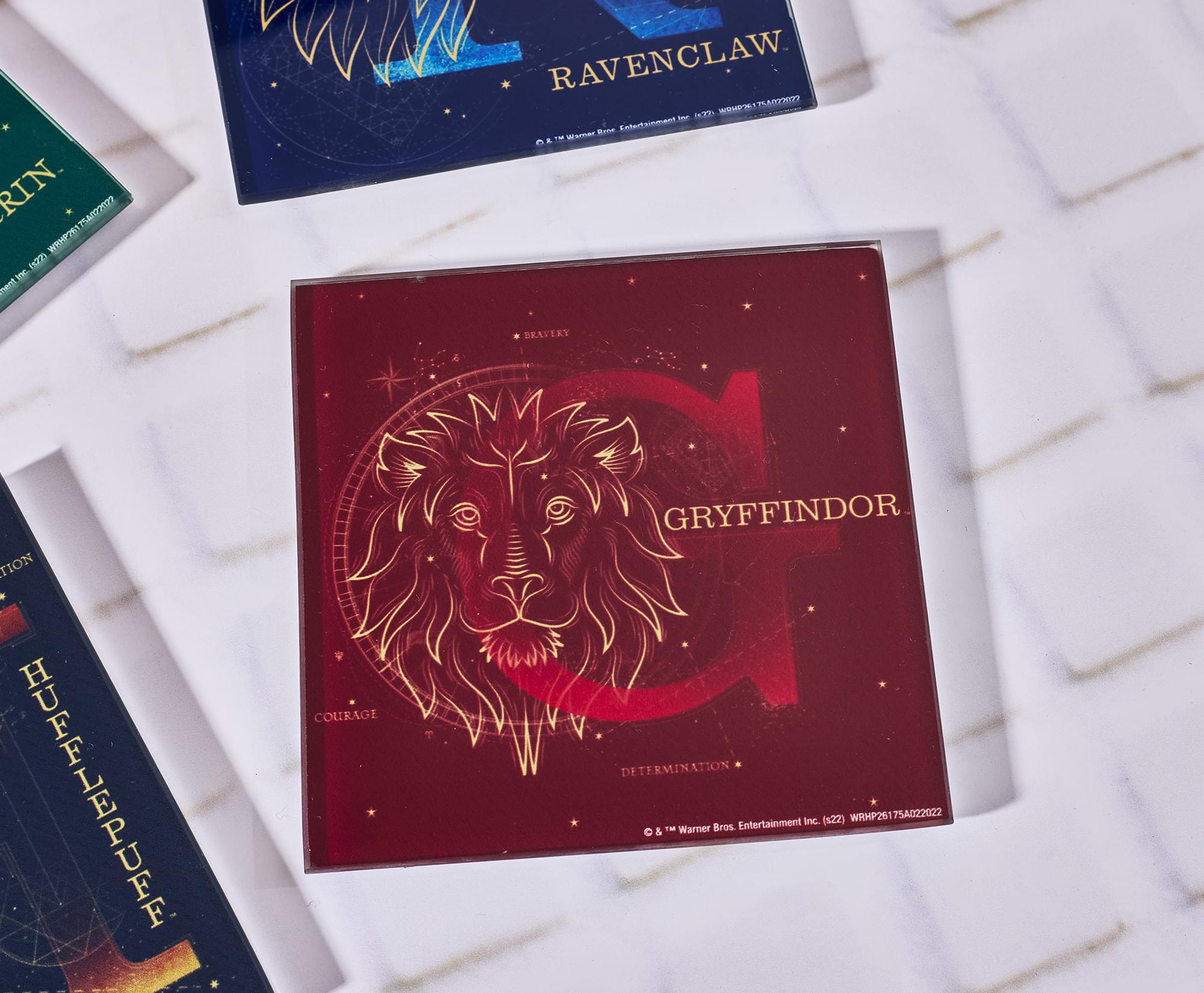 Harry Potter House Constellations 4-Piece Glass Coaster Set | 4 x 4 Inches