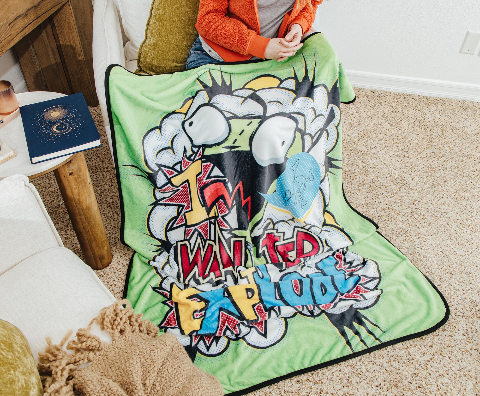 Invader Zim GIR "I Wanted To Explode" Fleece Throw Blanket | 45 x 60 Inches