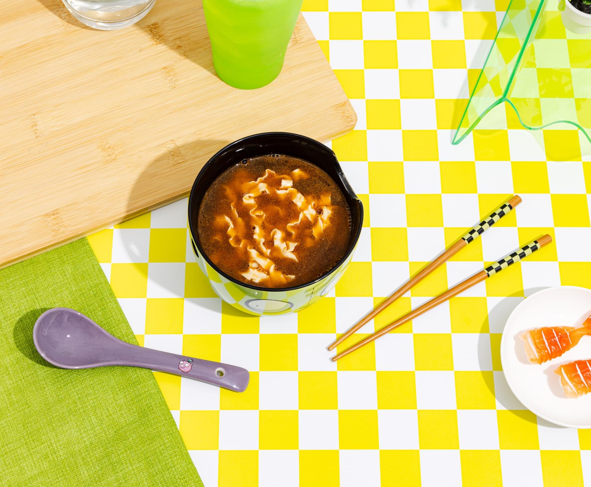 Invader Zim GIR Ceramic Ramen Bowl, Chopstick, and Spoon Set