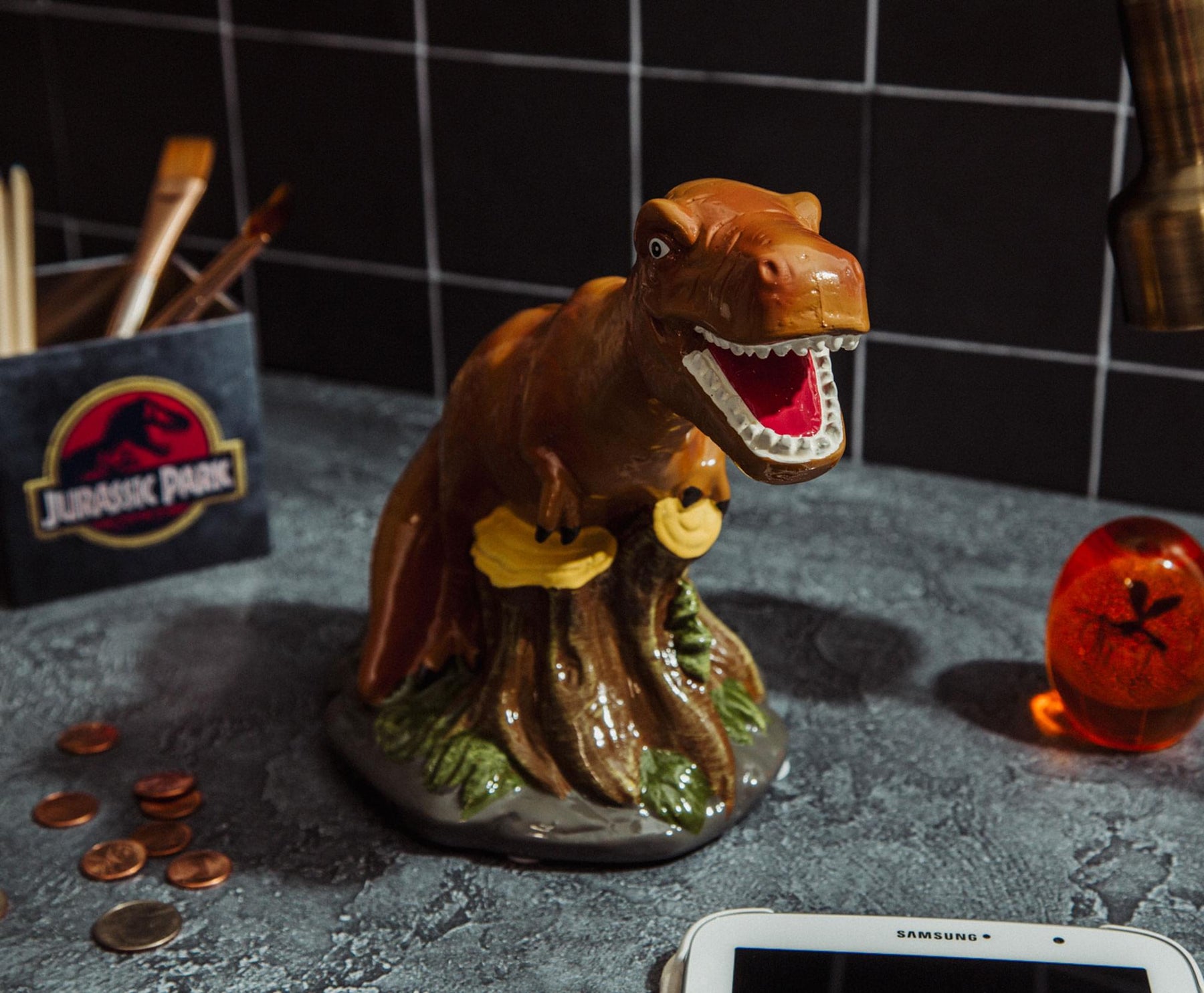 Jurassic World T-Rex 6-Inch Ceramic Sculpted Coin Bank Storage