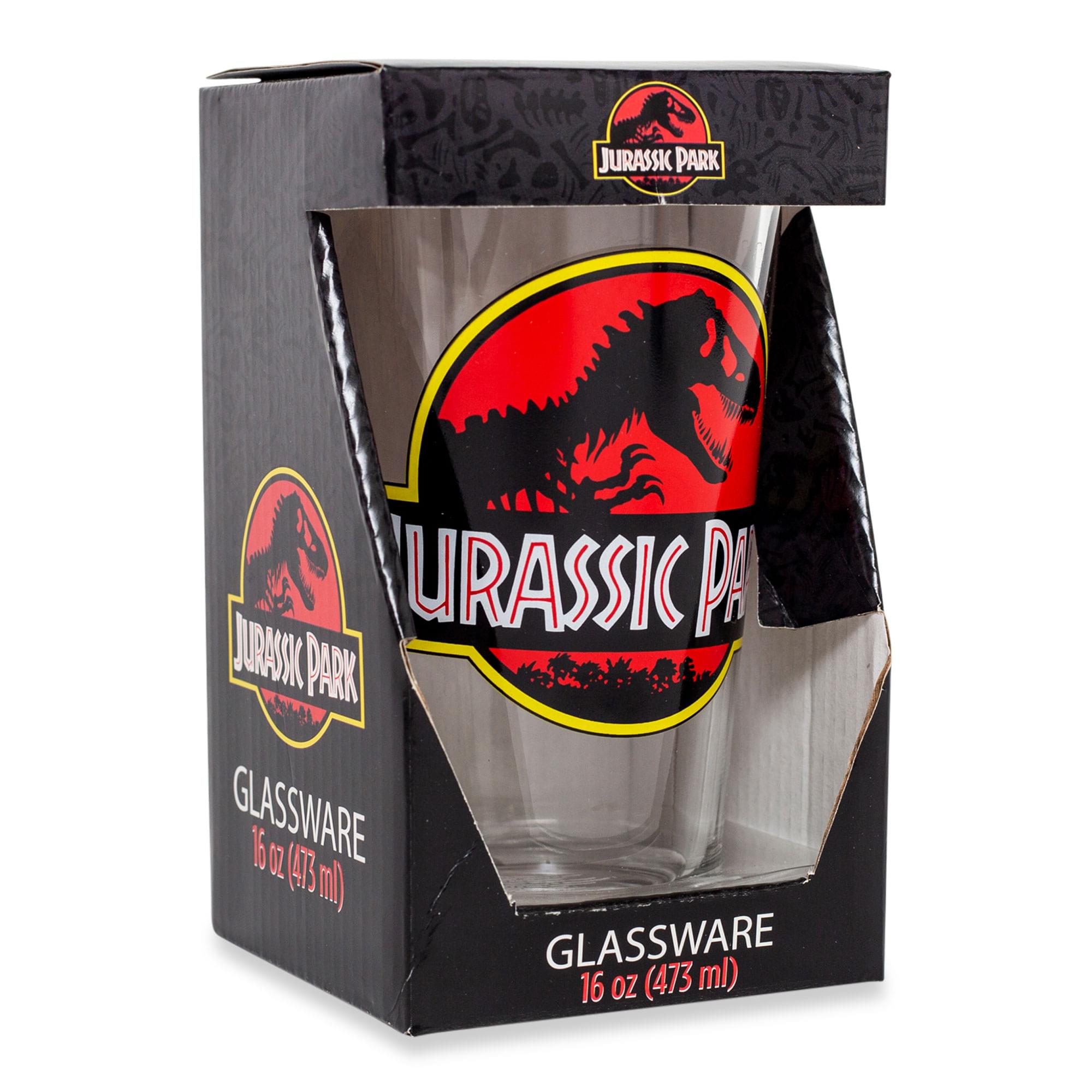 Jurassic Park Logo Pint Glass | Holds 16 Ounces