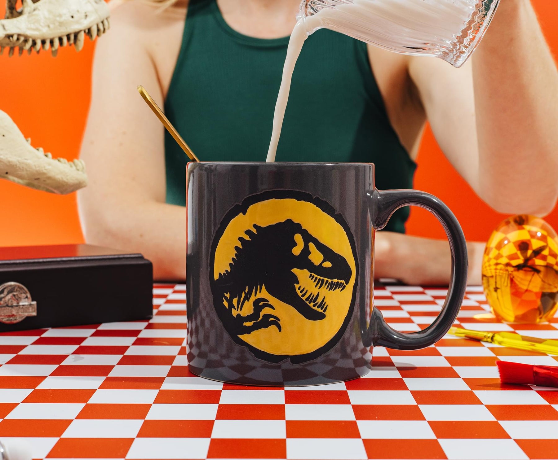 Jurassic World Dominion T-Rex Textured Logo Wax-Resist Ceramic Mug | 20 Ounces