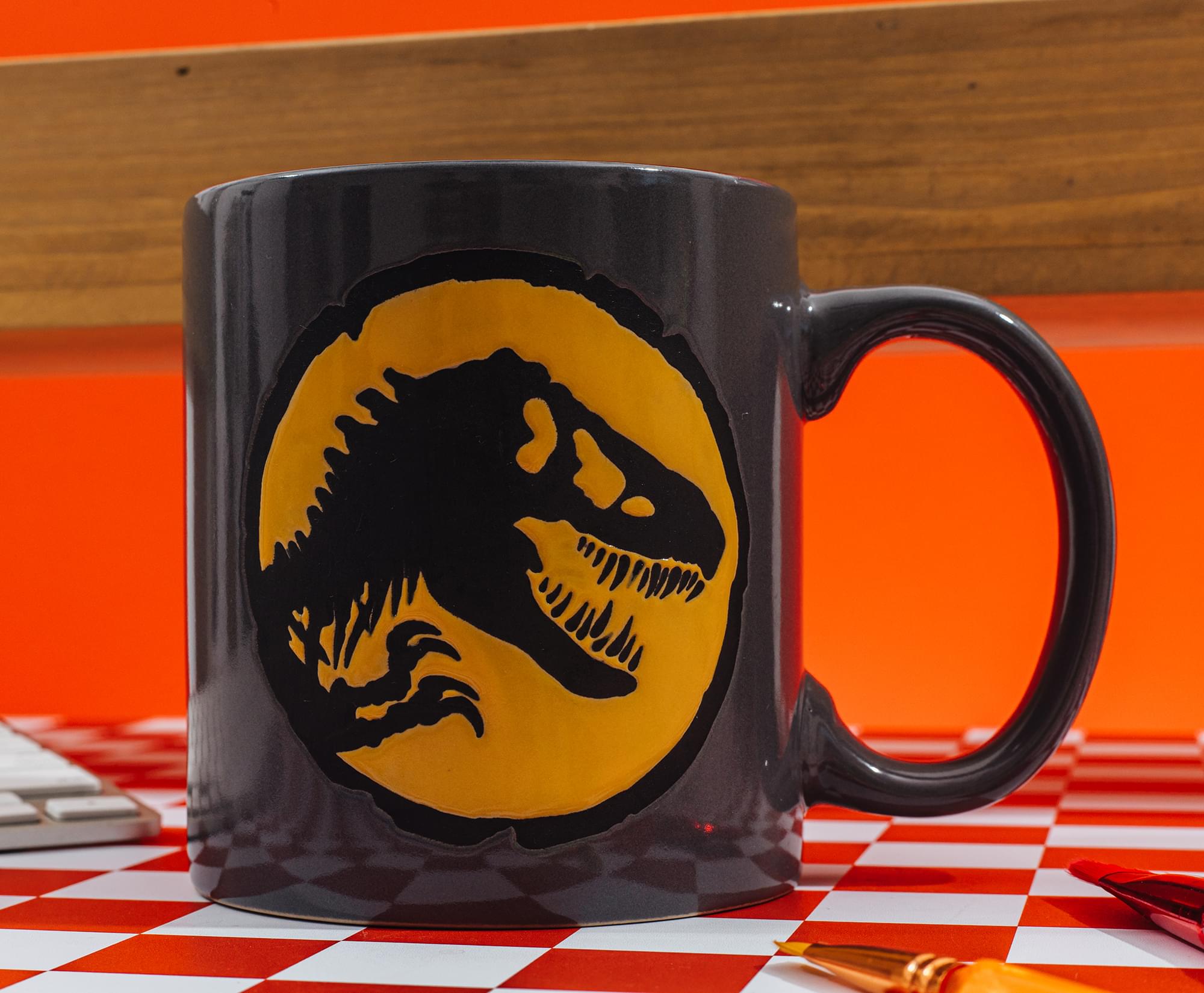 Jurassic World Dominion T-Rex Textured Logo Wax-Resist Ceramic Mug | 20 Ounces