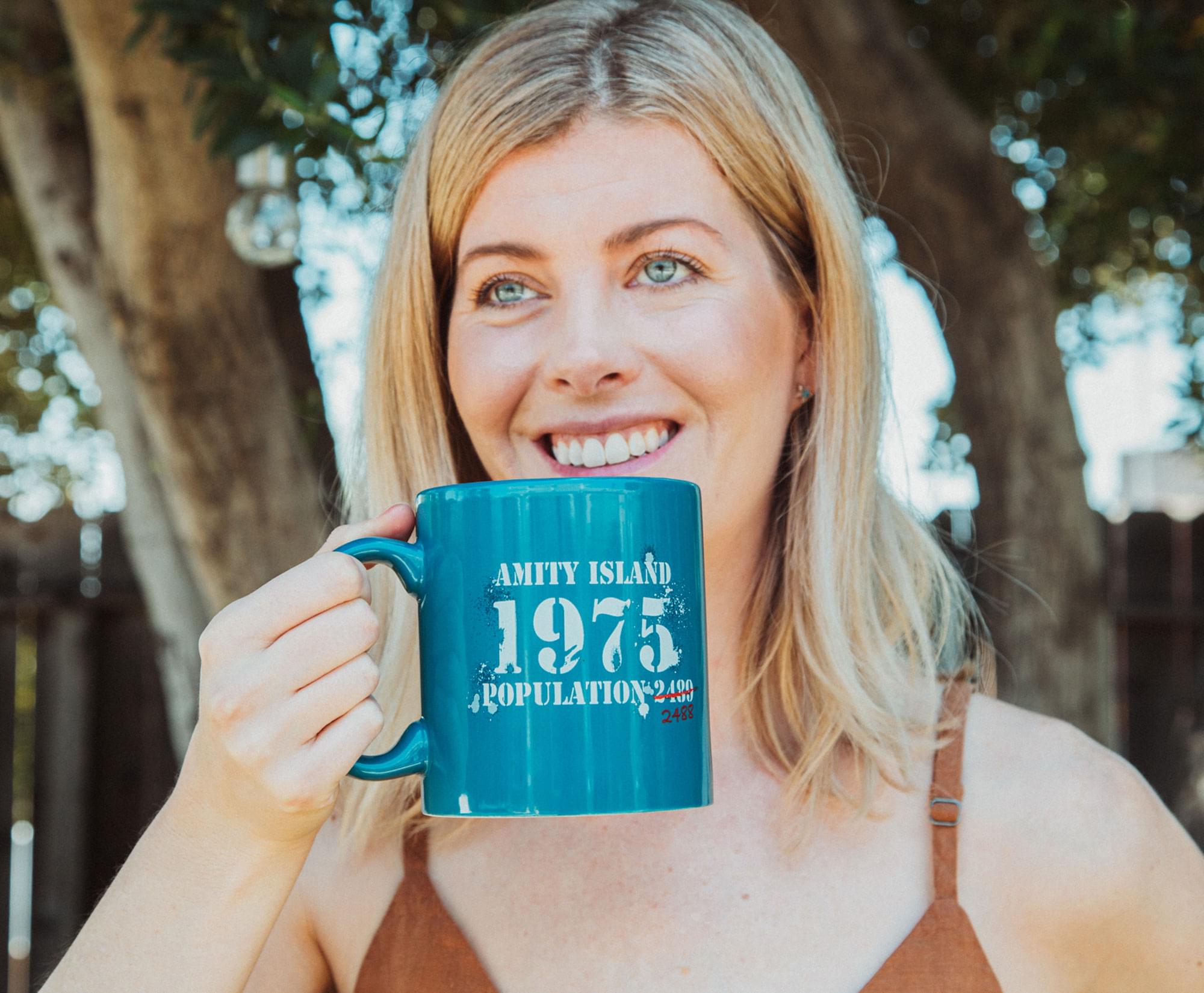 JAWS Amity Island Population Ceramic Mug | Holds 20 Ounces