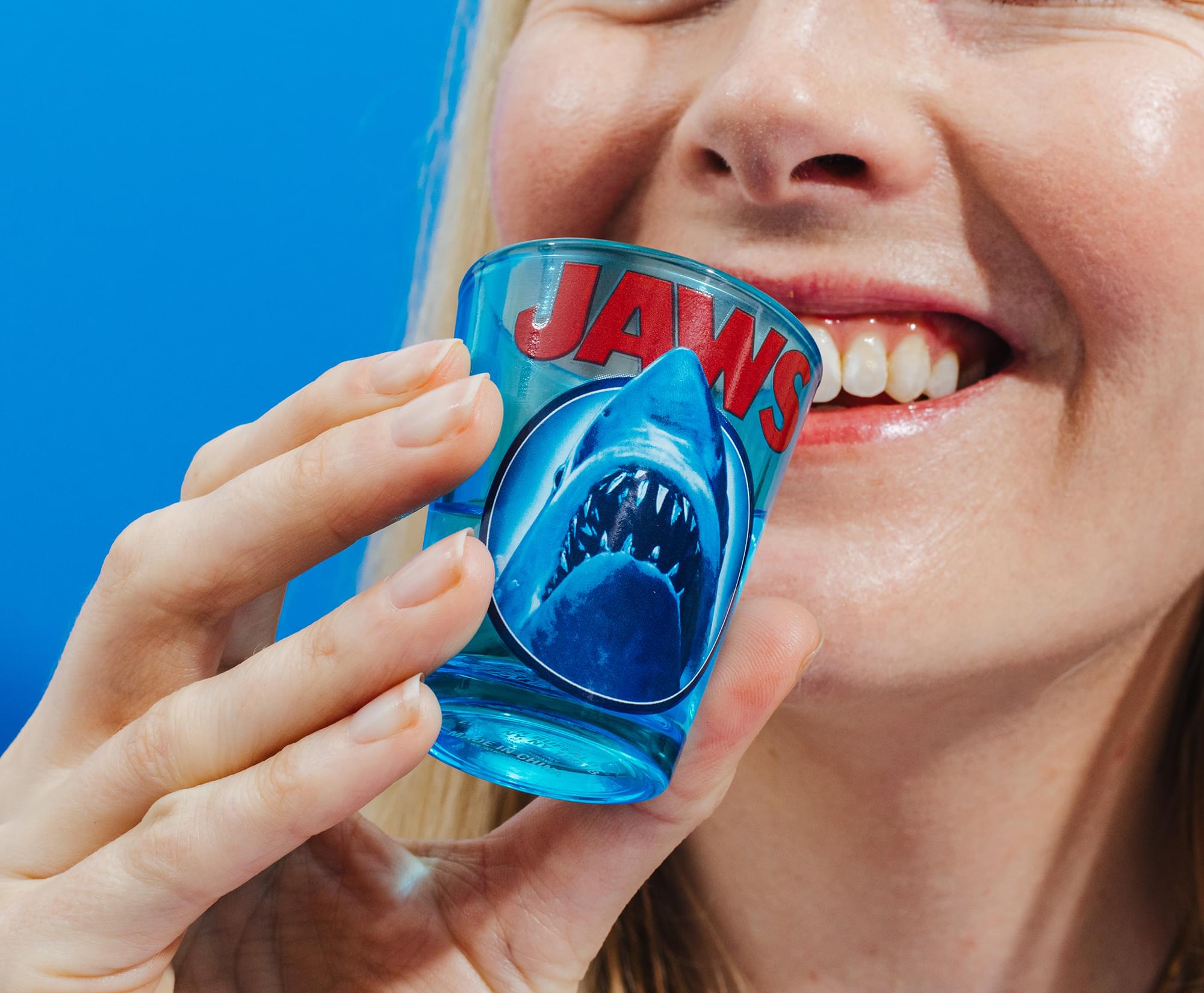 Jaws Movie Poster Logo Mini Glass | Holds 2 Ounces