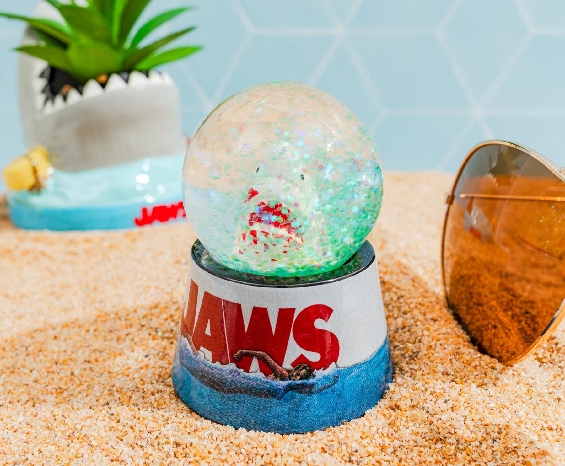 Jaws Poster 3-Inch Mini Light-Up Snow Globe