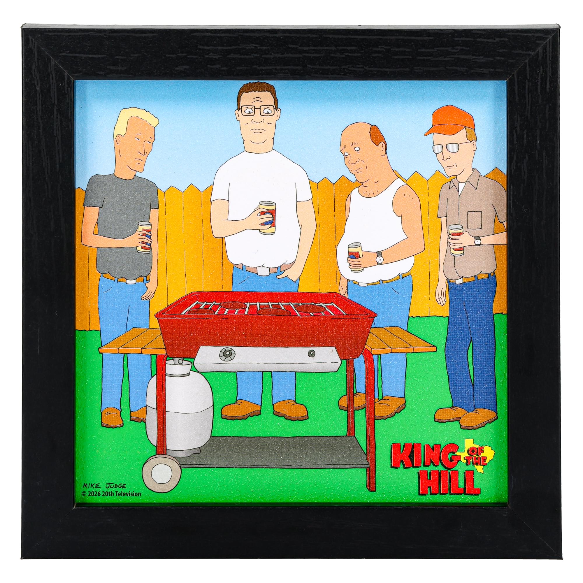 King Of The Hill Neighborhood BBQ Framed MDF Wall Art | 6 x 6 Inches