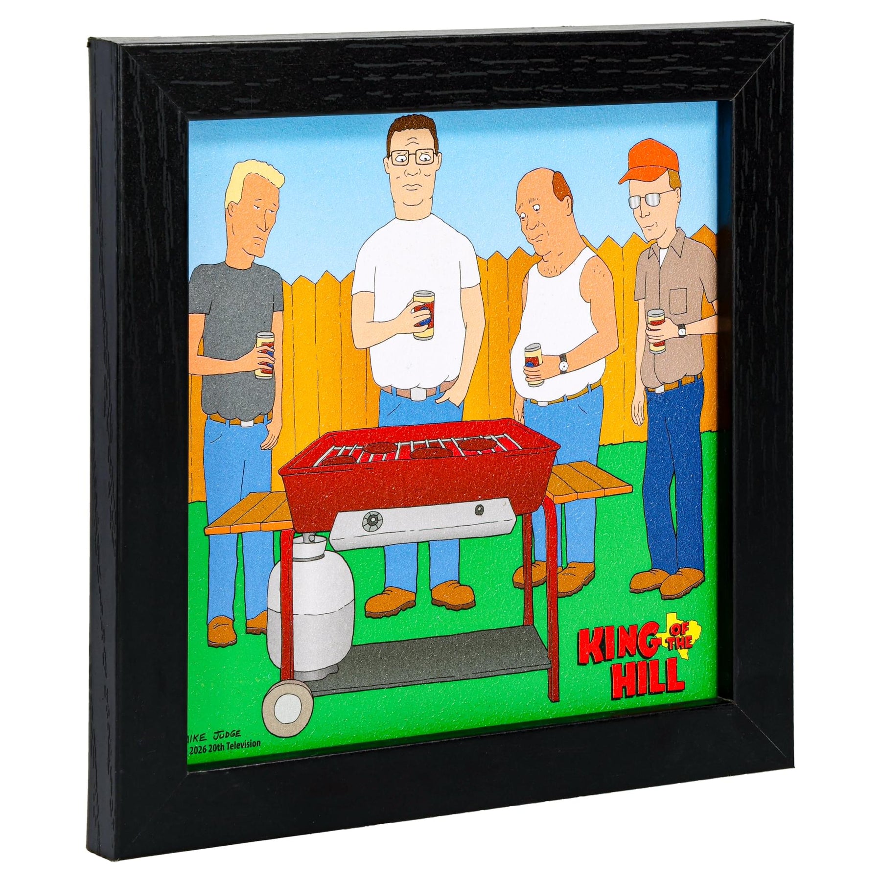 King Of The Hill Neighborhood BBQ Framed MDF Wall Art | 6 x 6 Inches