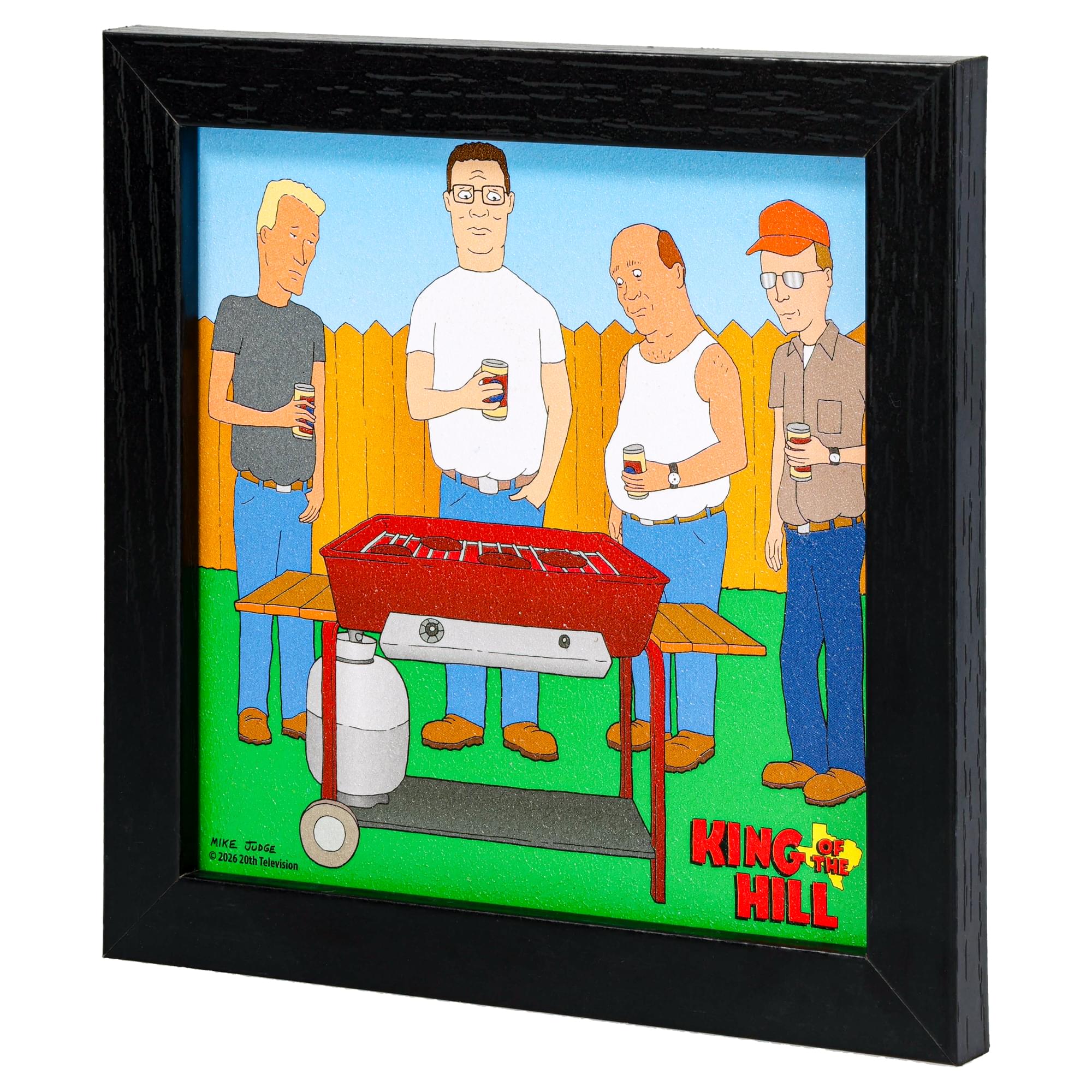 King Of The Hill Neighborhood BBQ Framed MDF Wall Art | 6 x 6 Inches